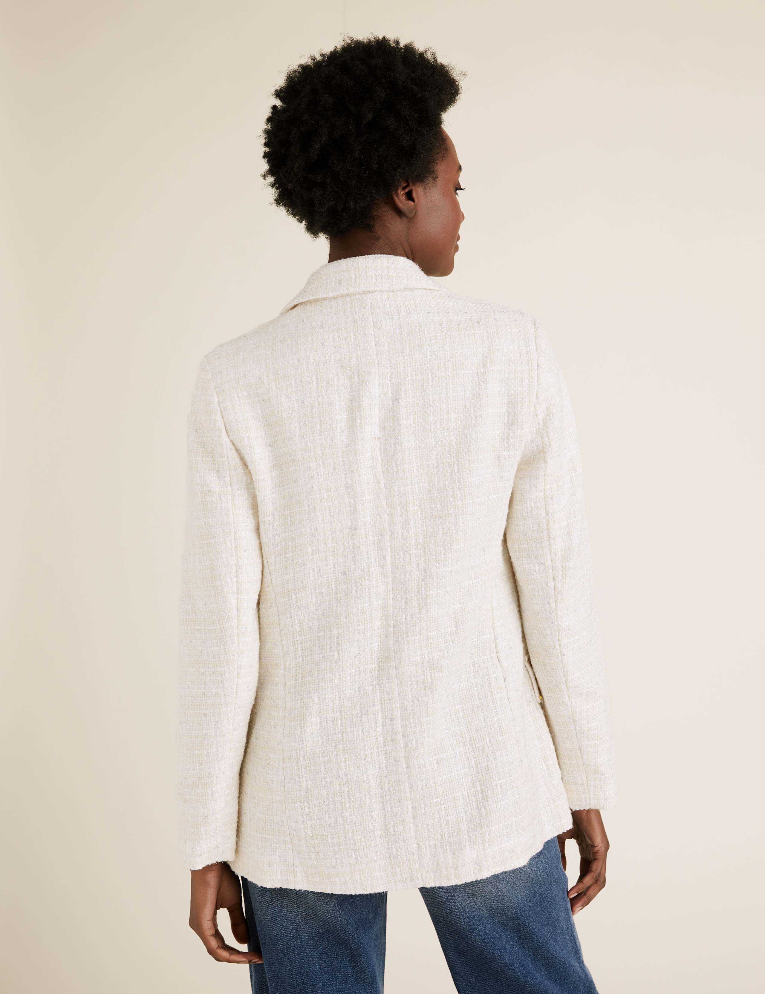 Tweed Straight Sparkly Blazer with Wool 5 of 5