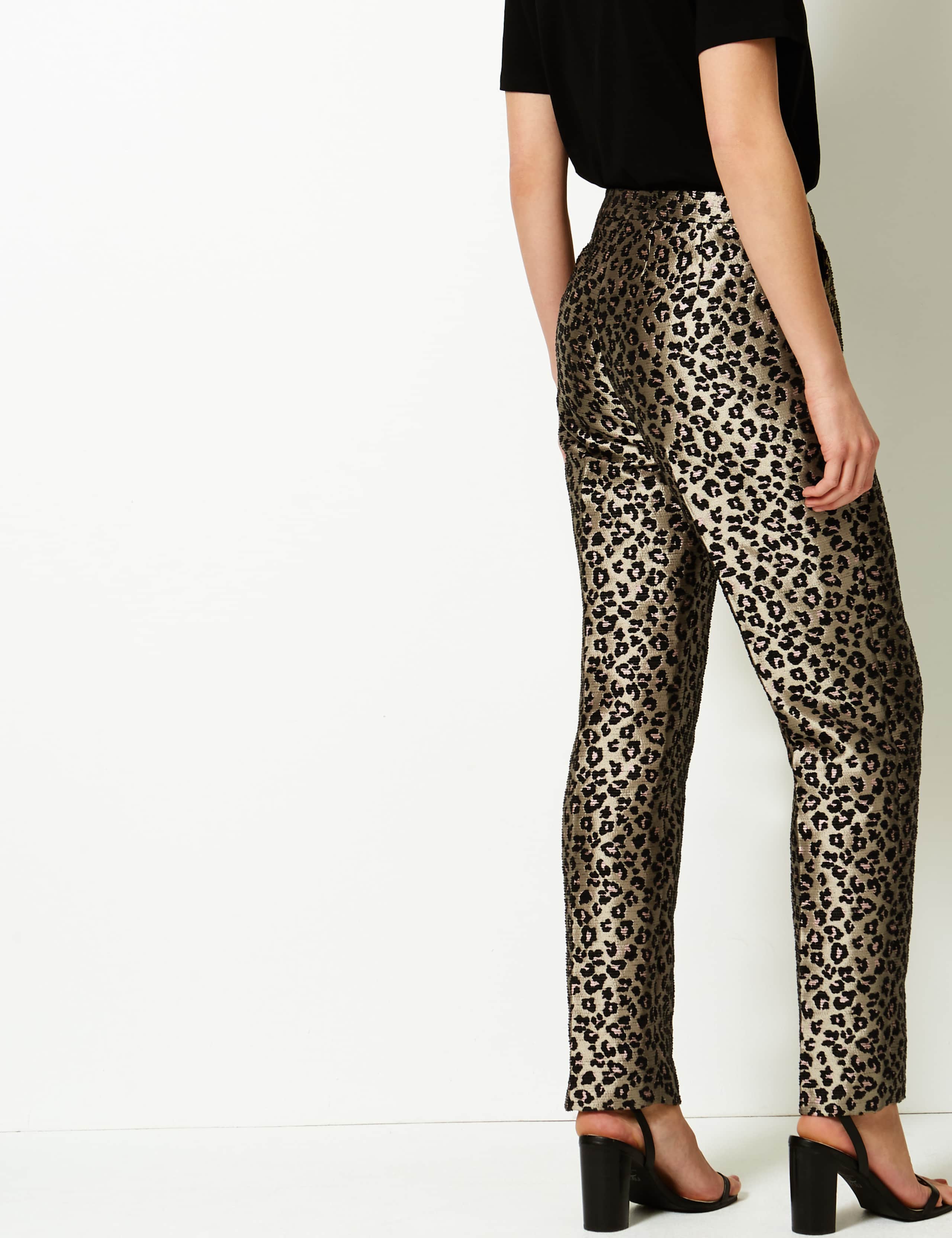 Animal Print Straight Ankle Grazer Trousers 3 of 5