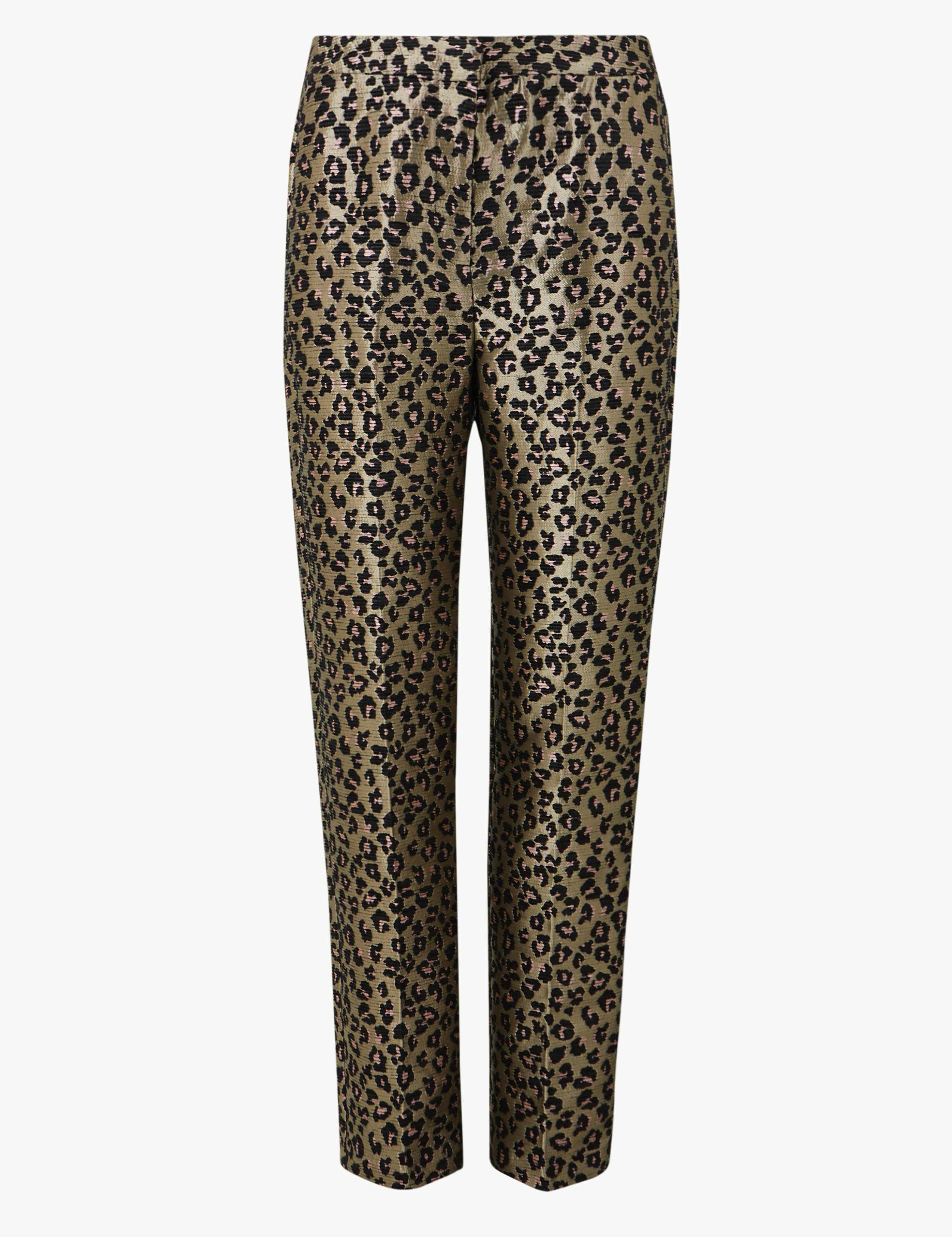 Animal Print Straight Ankle Grazer Trousers 2 of 5