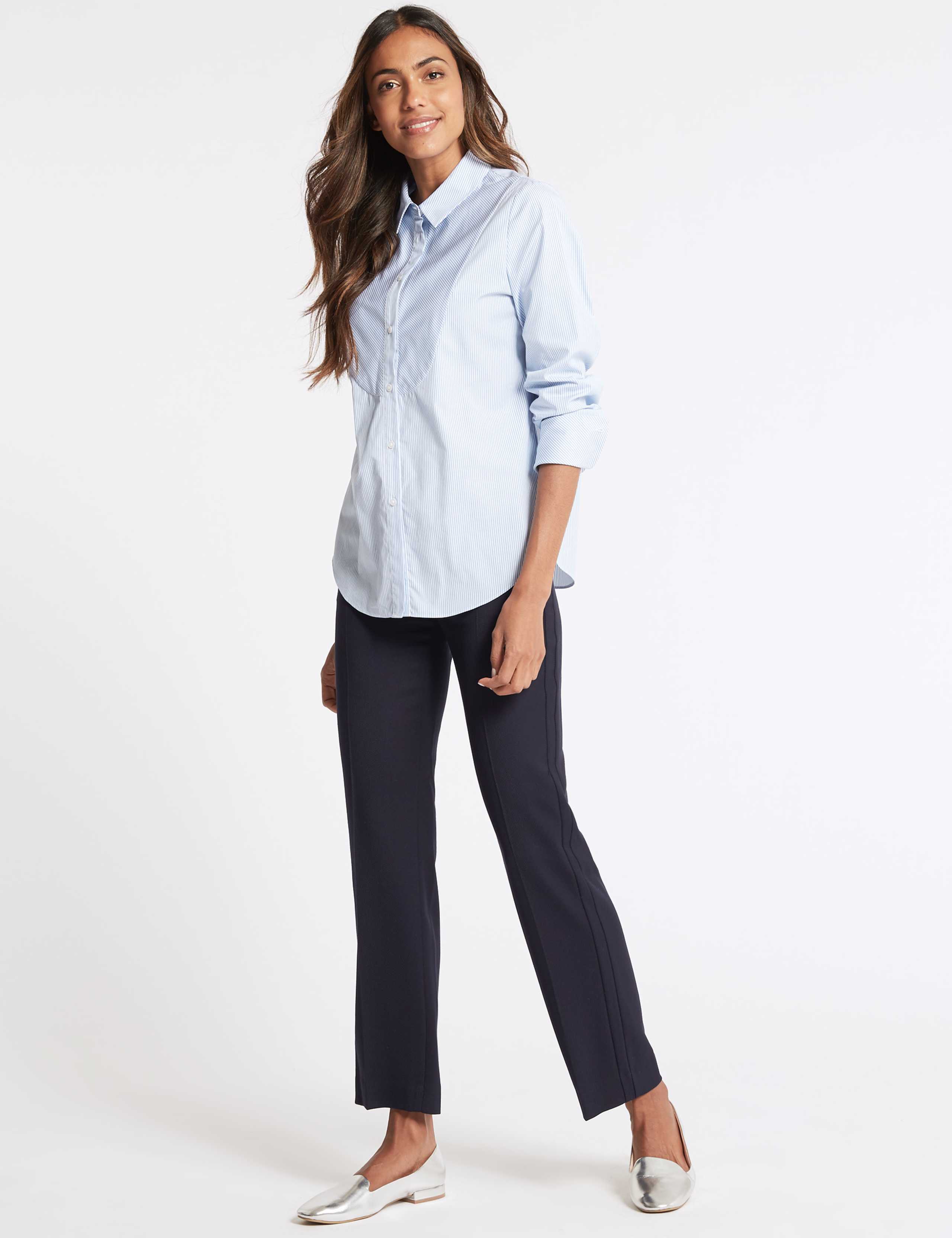 Textured Straight Leg Trousers 1 of 8