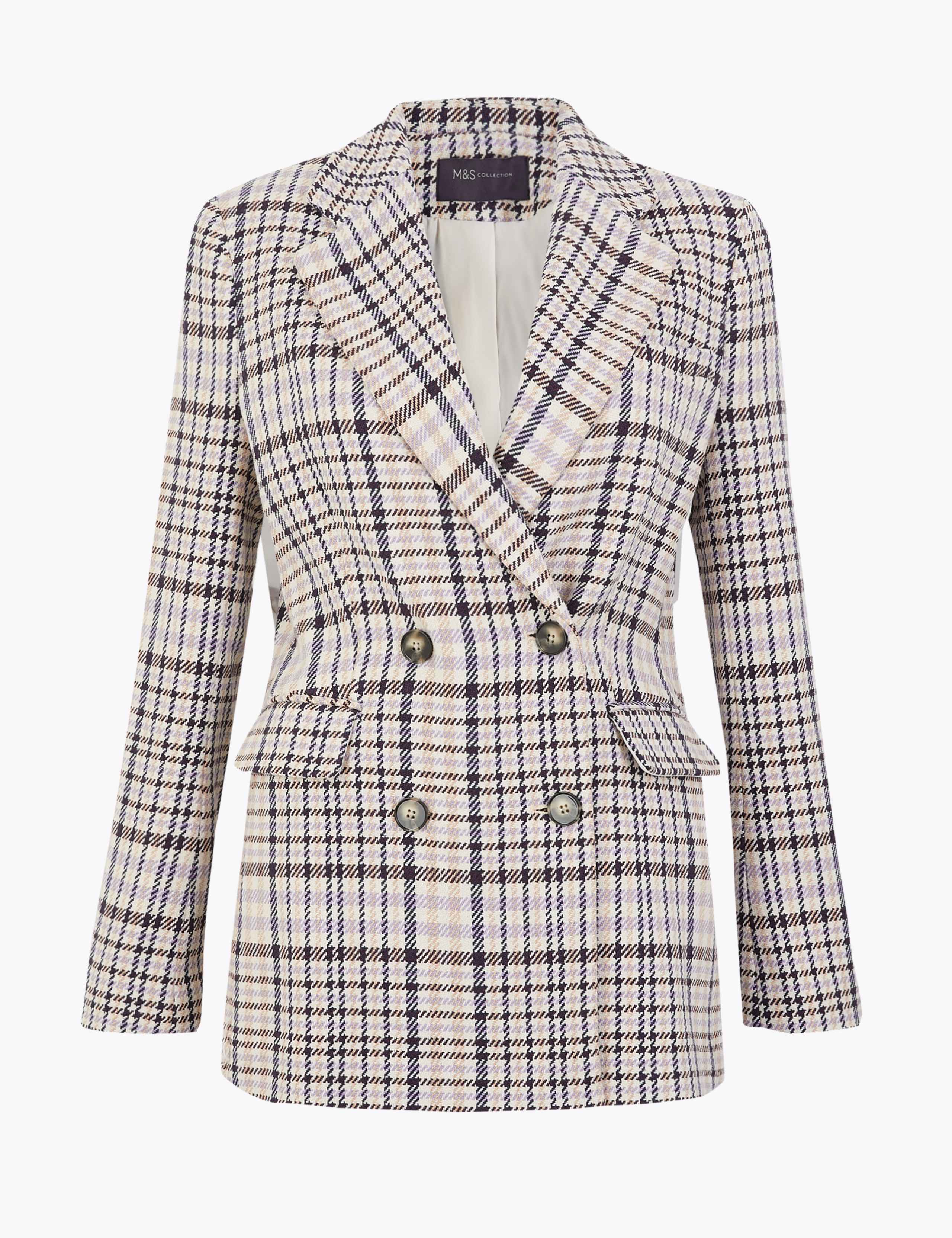 Checked Double Breasted Blazer 2 of 5