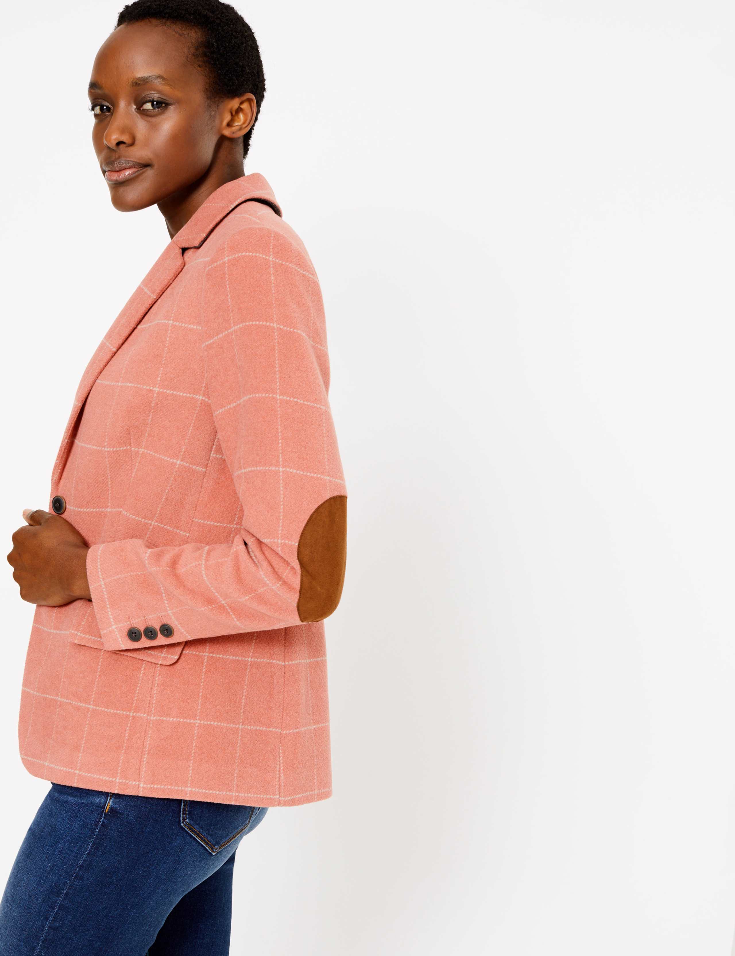 Wool Blend Checked Single Breasted Blazer 5 of 5