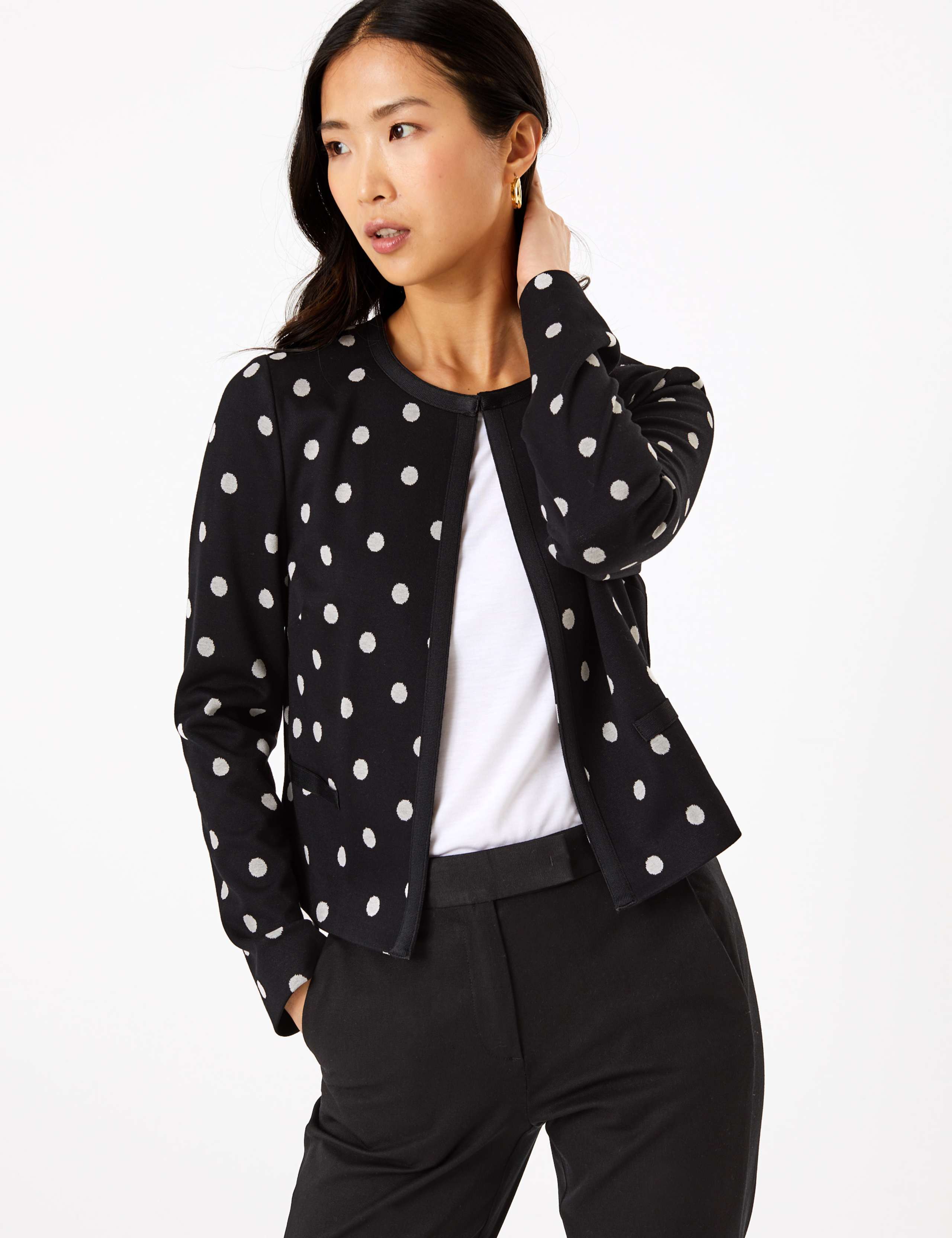 Jersey Slim Polka Dot Jacket 3 of 4