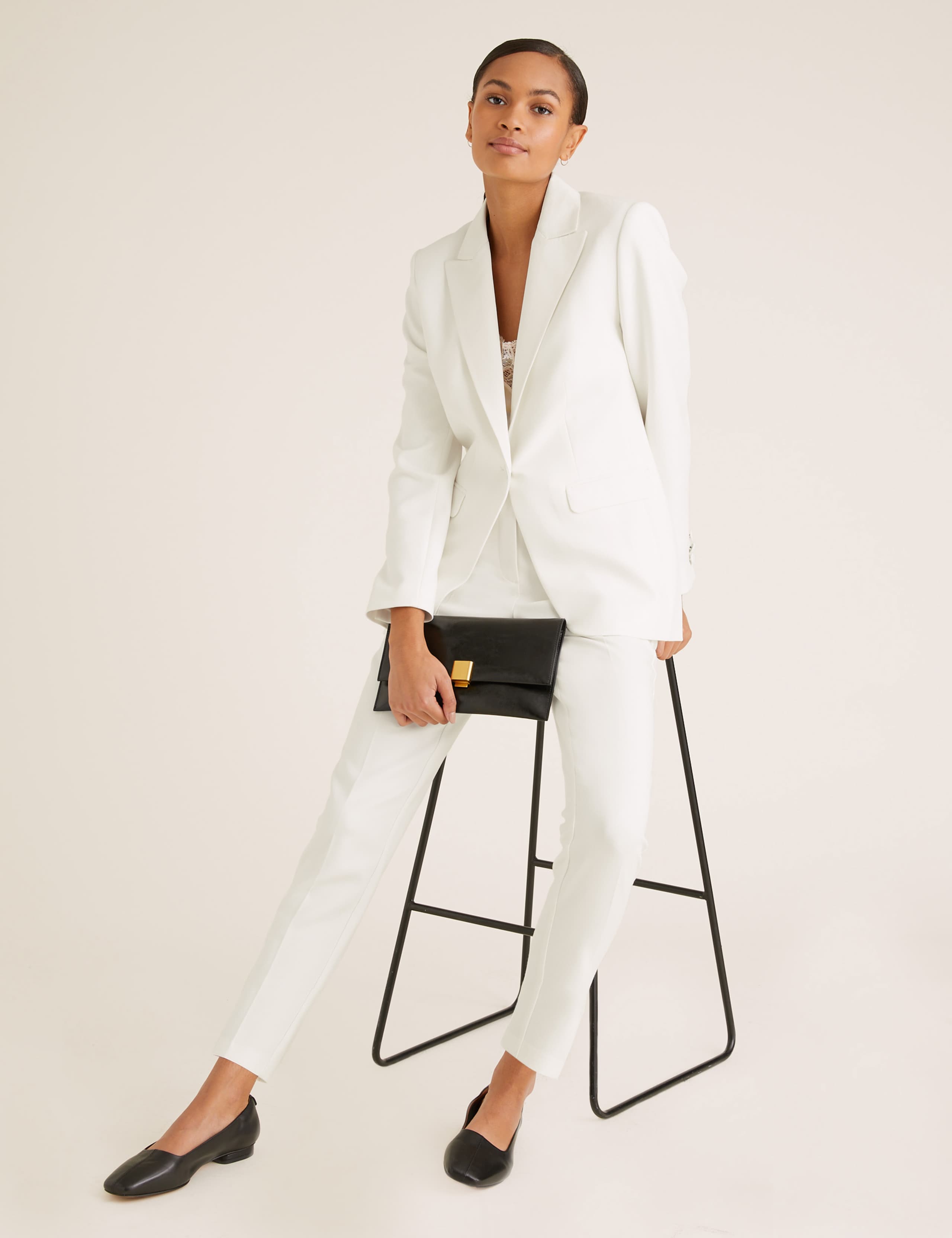 Mia Slim Tuxedo Ankle Grazer Trousers 1 of 6
