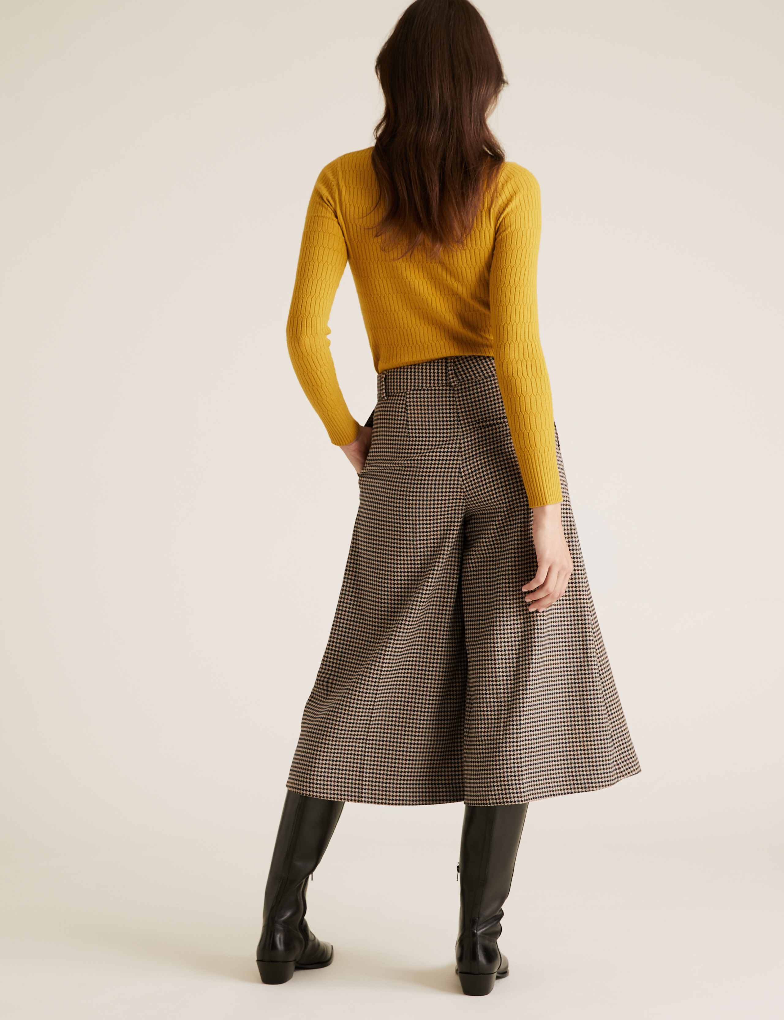 Checked High Waisted Culottes 3 of 5