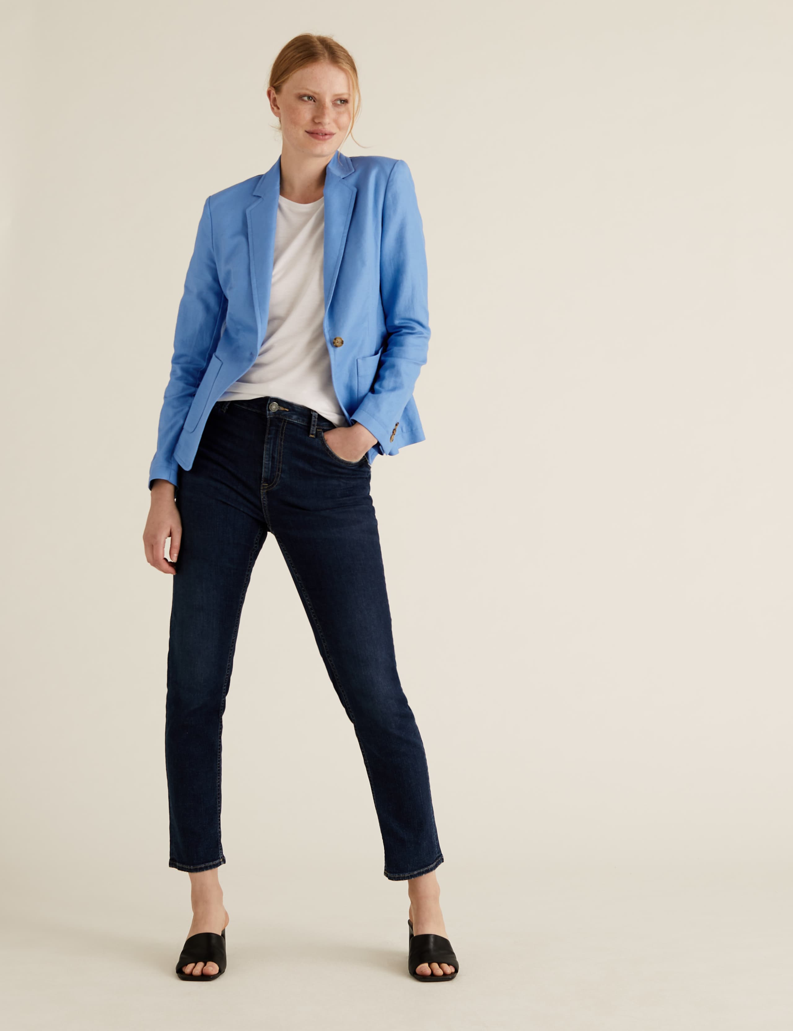 Linen Straight Single Breasted Blazer 3 of 5