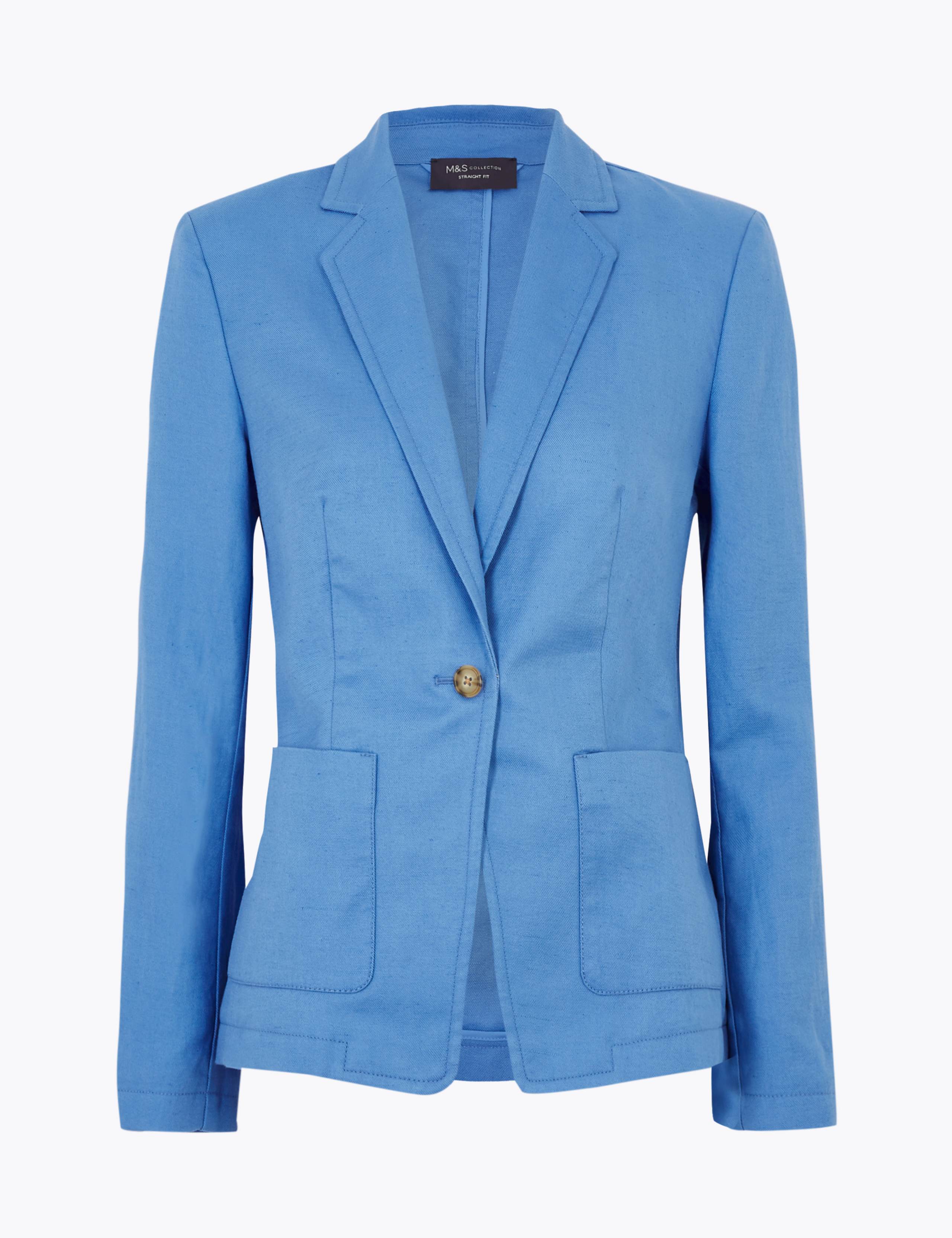 Linen Straight Single Breasted Blazer 2 of 5