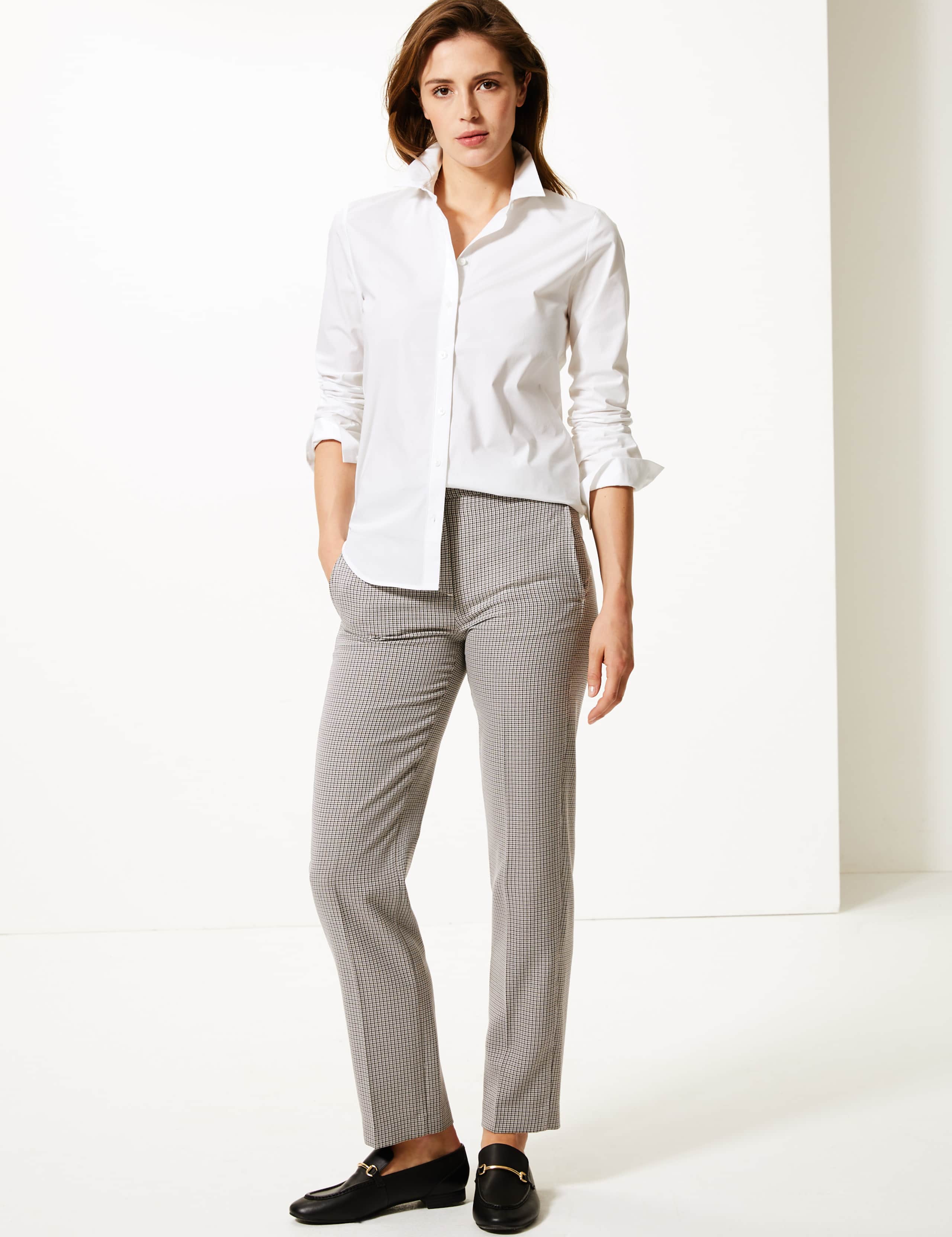 Checked Straight Fit Trousers 1 of 5