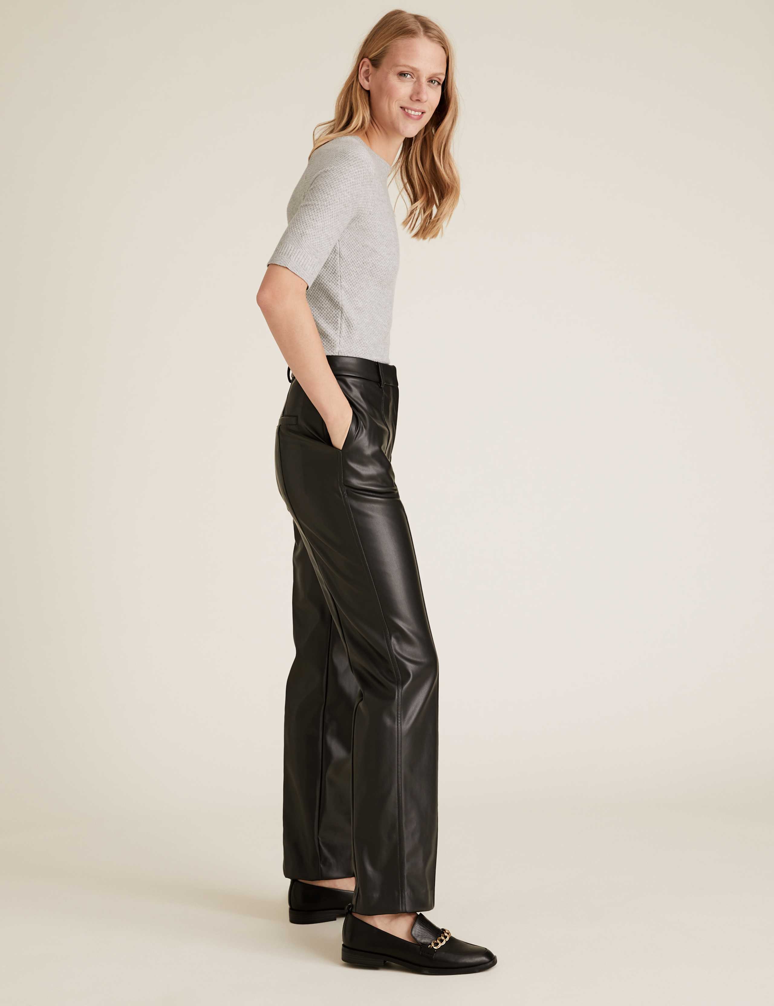 Freya Straight Leg Faux Leather Trousers 3 of 6