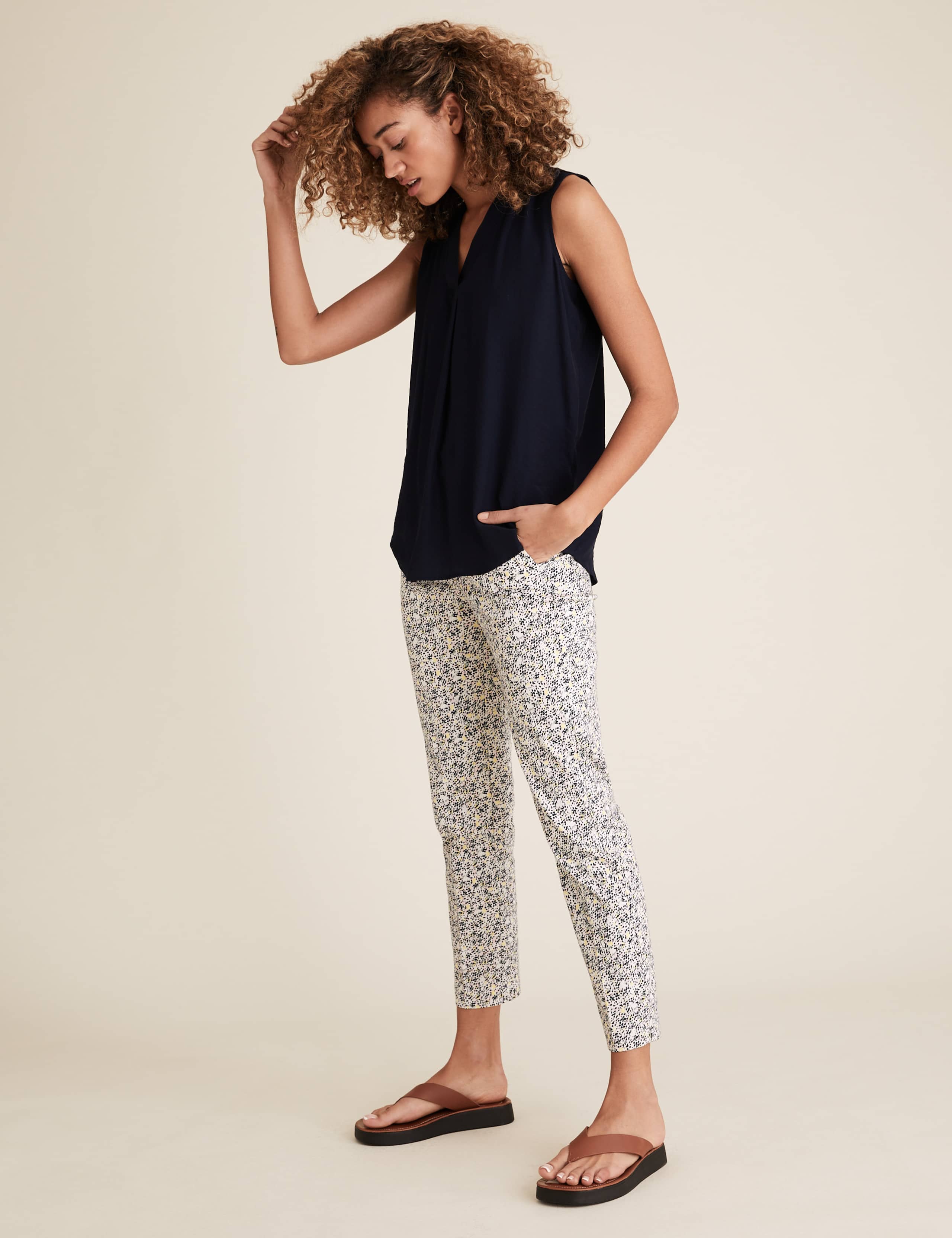 Cotton Rich Animal Print 7/8 Trousers 7 of 7