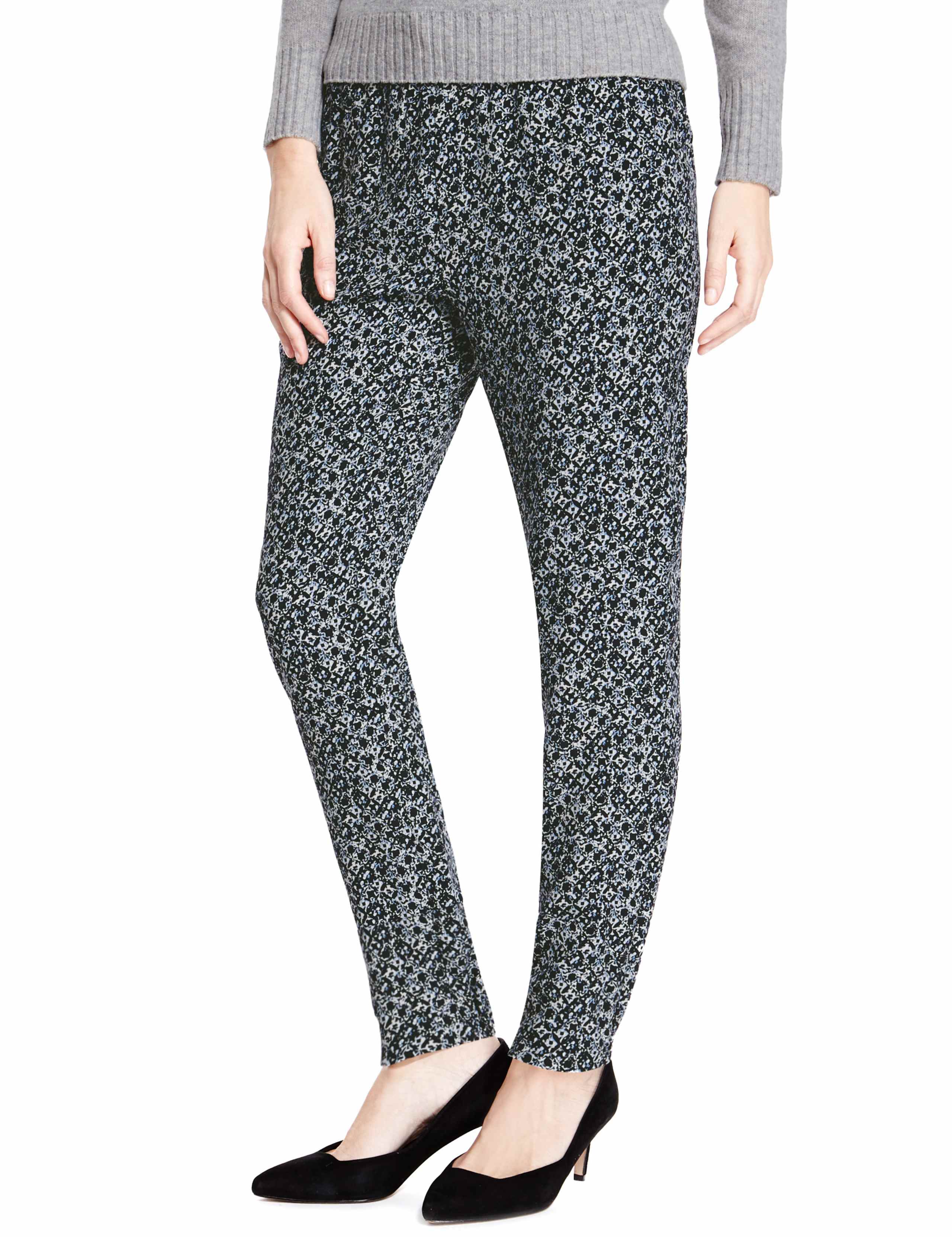 Geometric Print Tapered Leg Trousers M&S Collection M&S