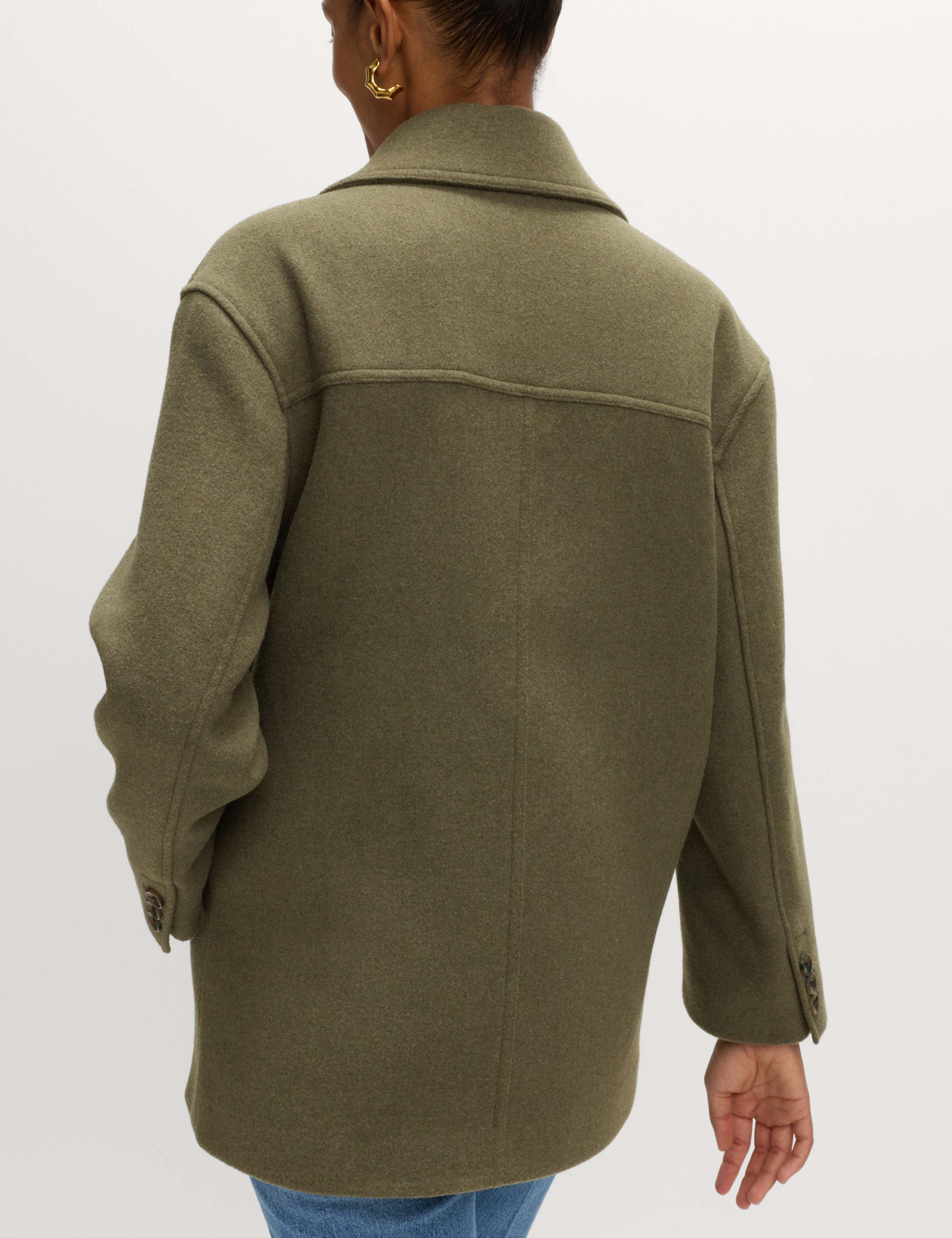 Wool Blend Single Breasted Coat 5 of 5