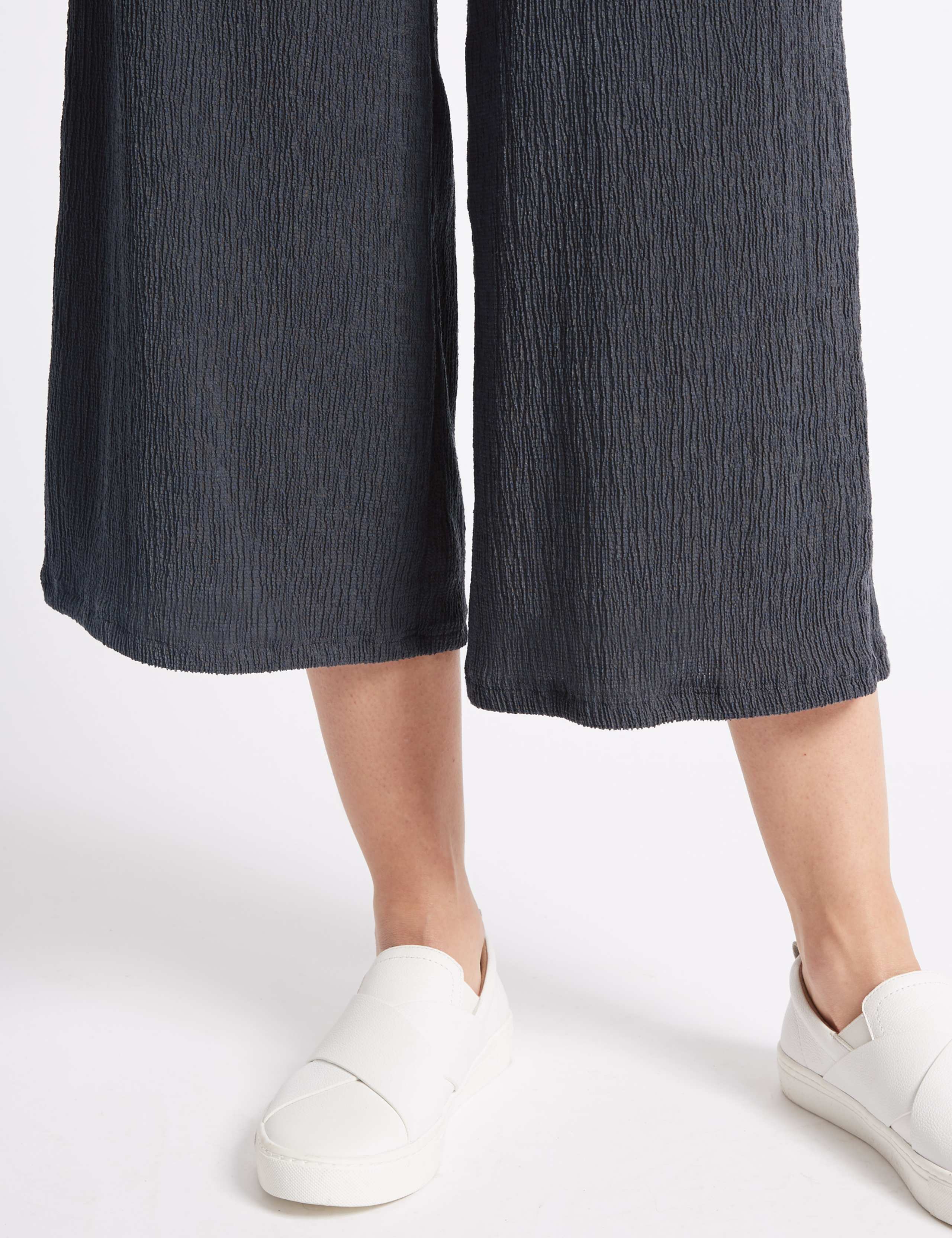Crinkle Textured Wide Leg Culottes 6 of 6