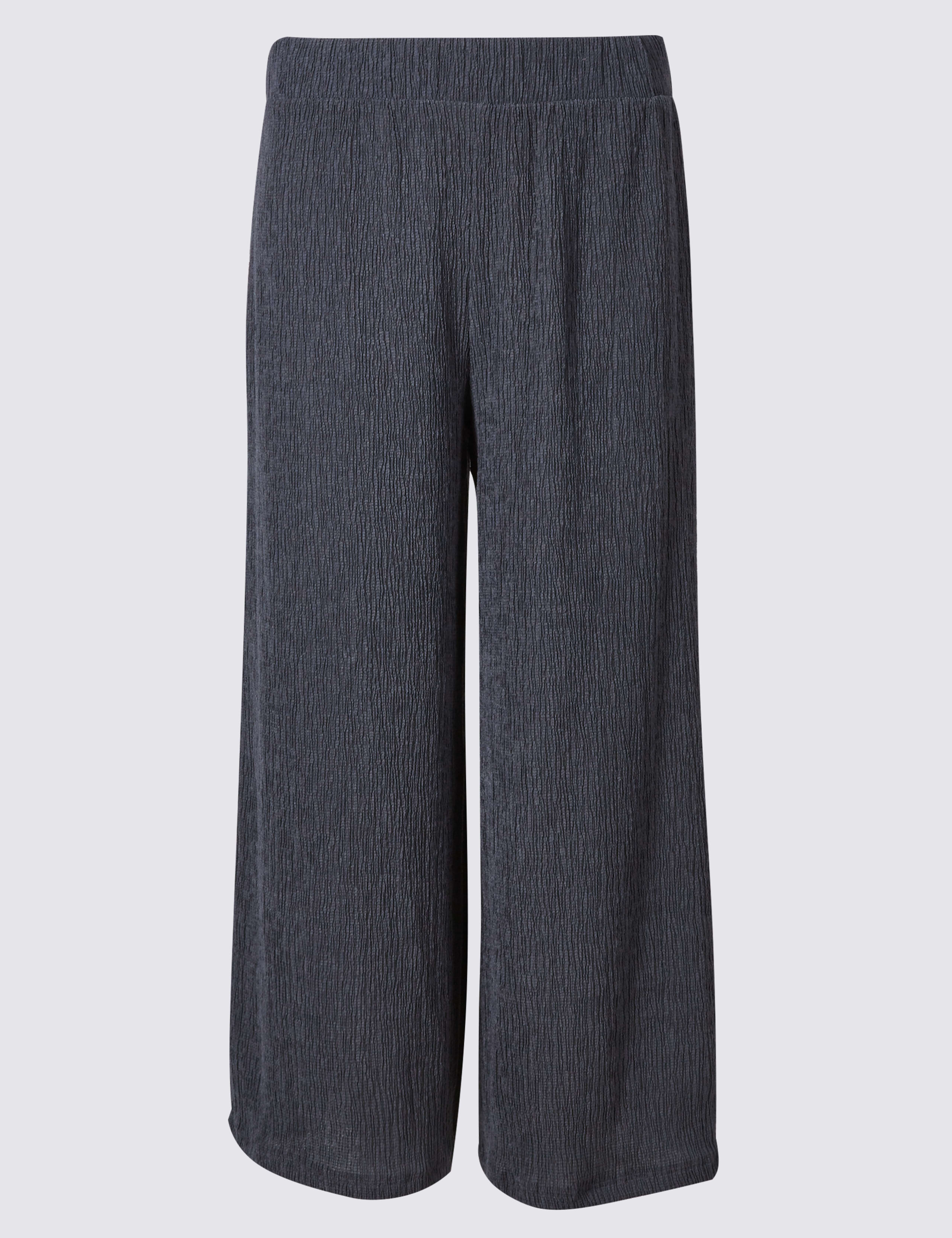 Crinkle Textured Wide Leg Culottes 2 of 6