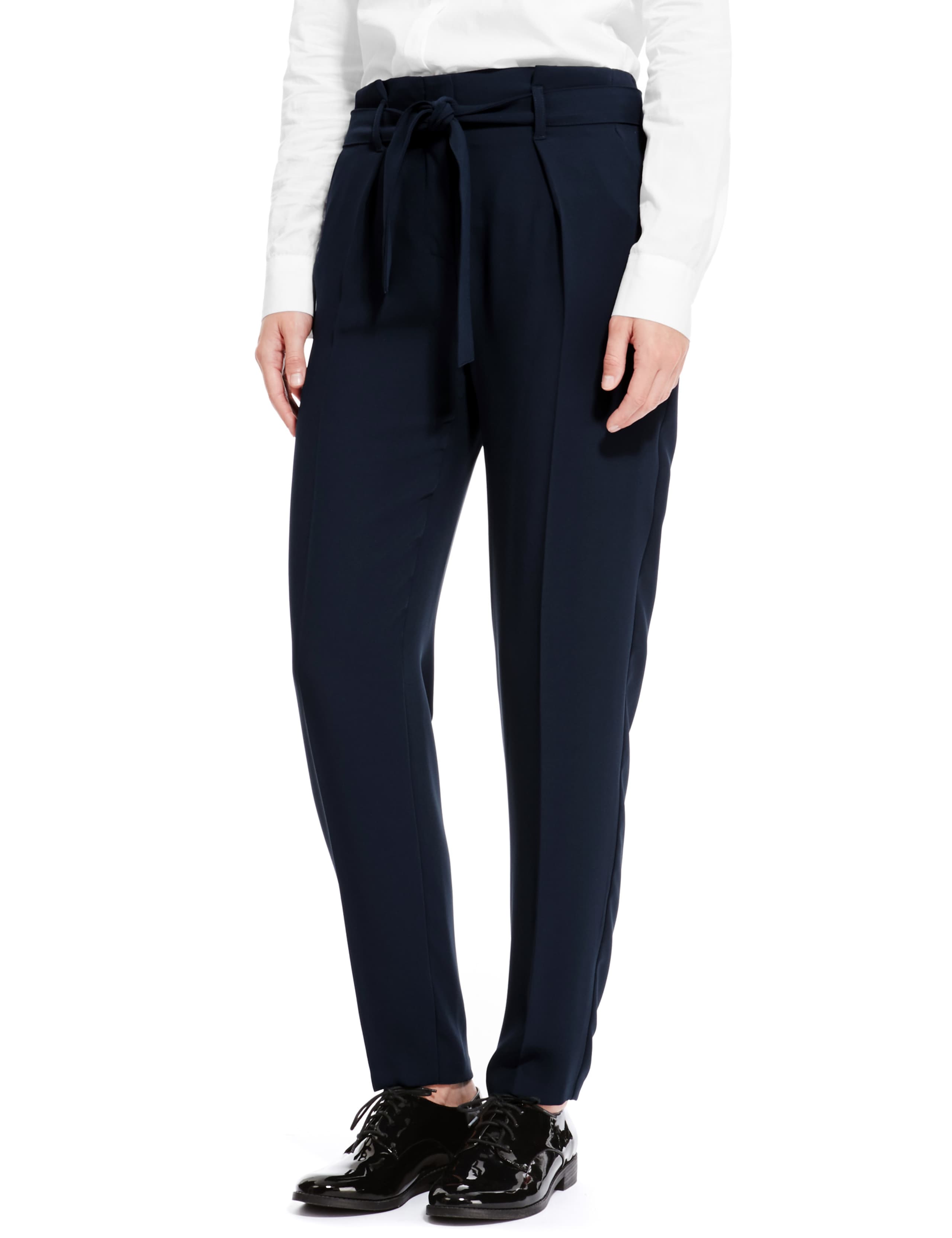 Paper Bag Waist Peg Tapered Leg Belted Trousers 1 of 3