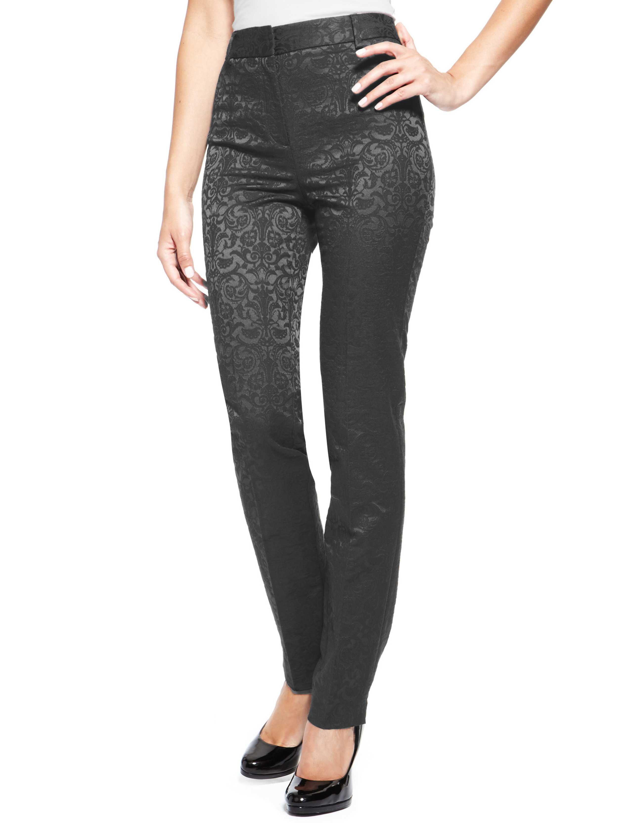 Modern Slim Leg Jacquard Trousers 1 of 4