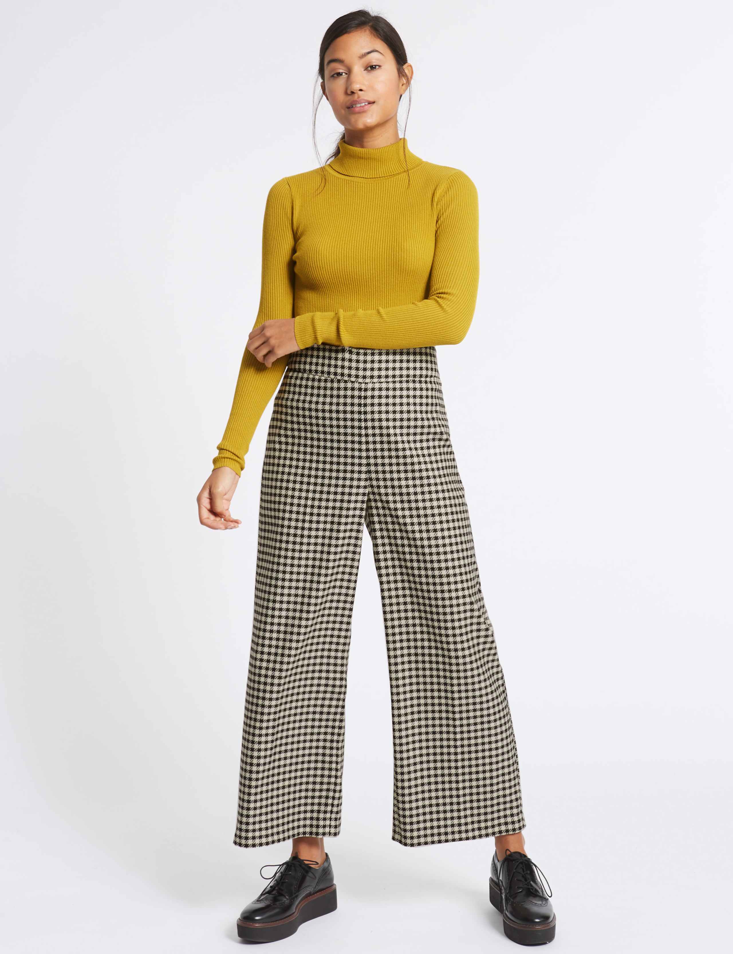 Checked Wide Leg Trousers 1 of 6