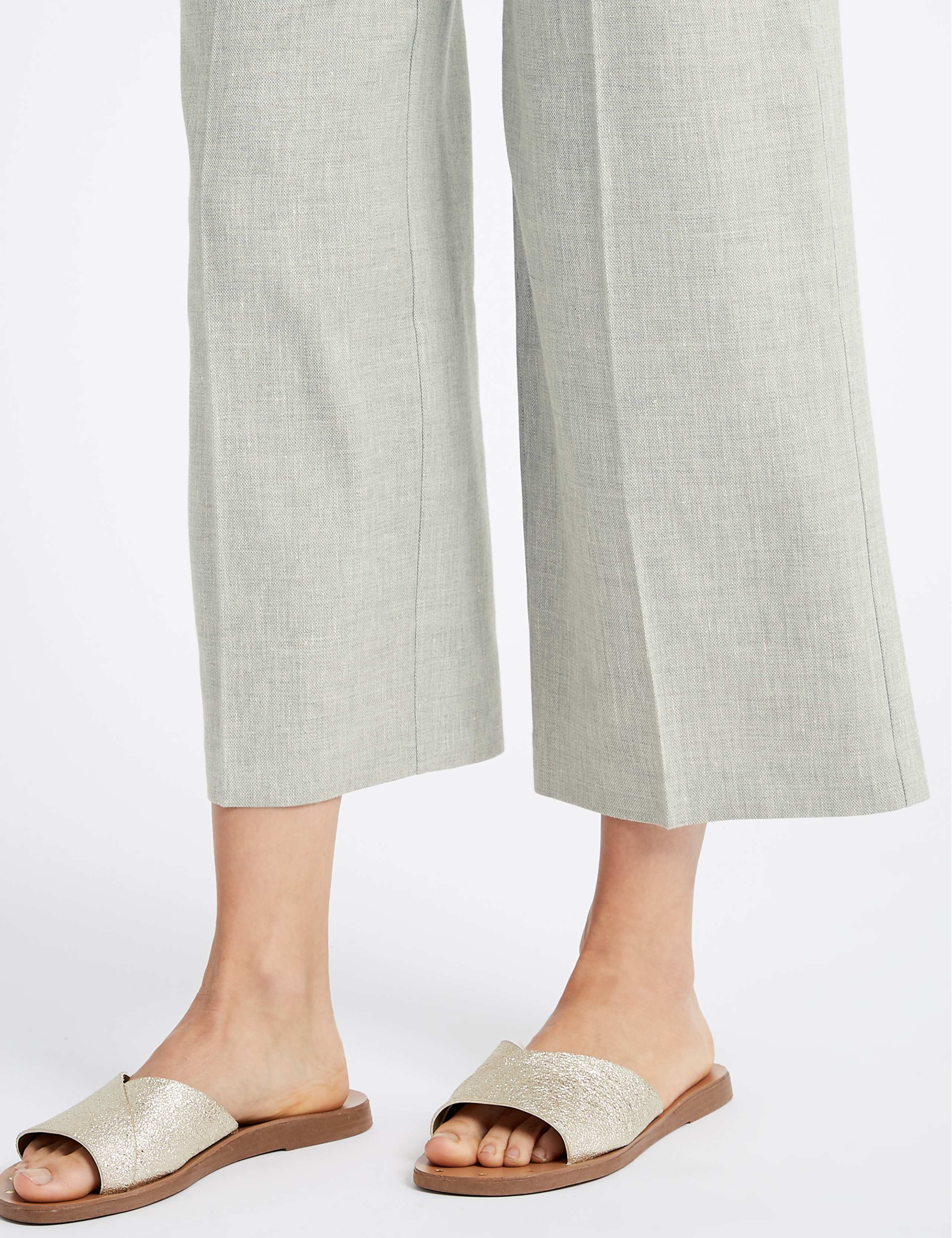 Linen Rich Wide Leg Cropped Trousers 5 of 5