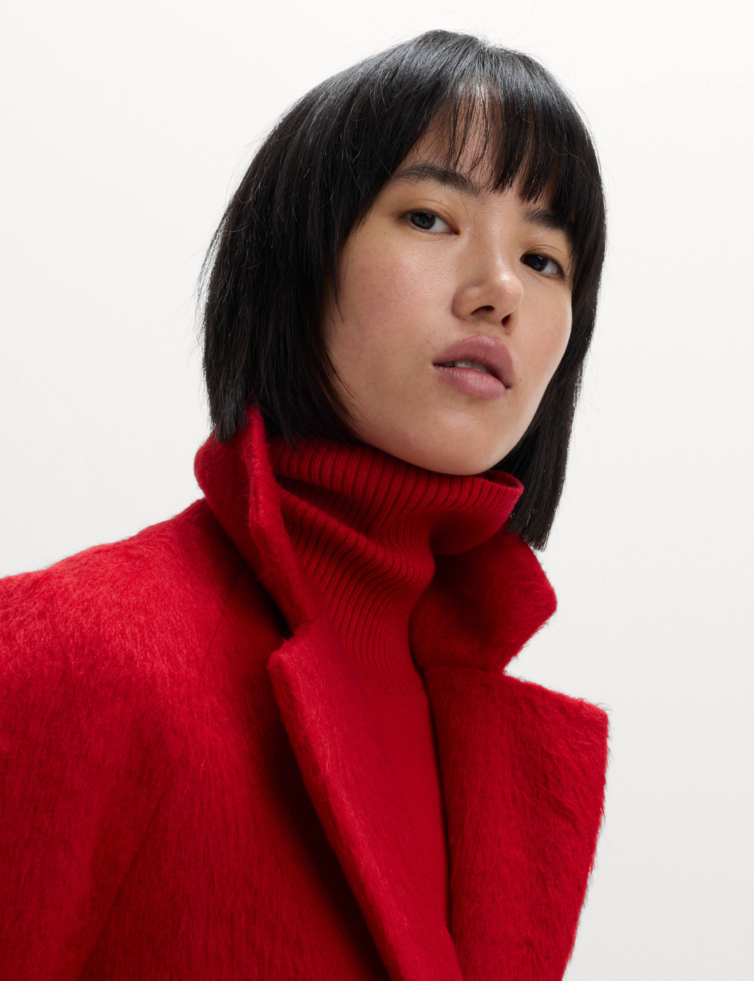 Brushed Revere Collar Single Breasted Longline Tailored Coat 3 of 7