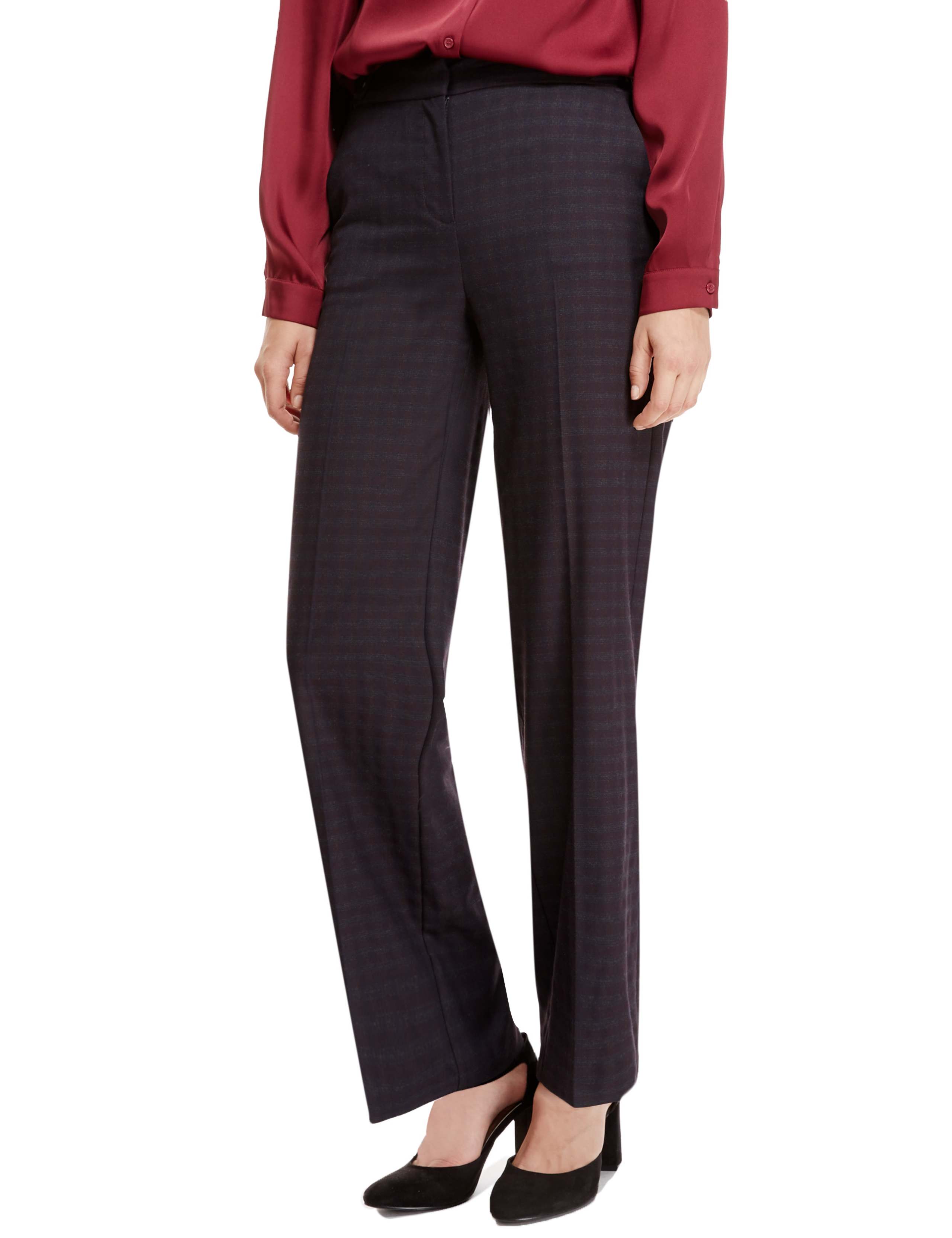 Checked Slouch Wide Leg Trousers 1 of 3