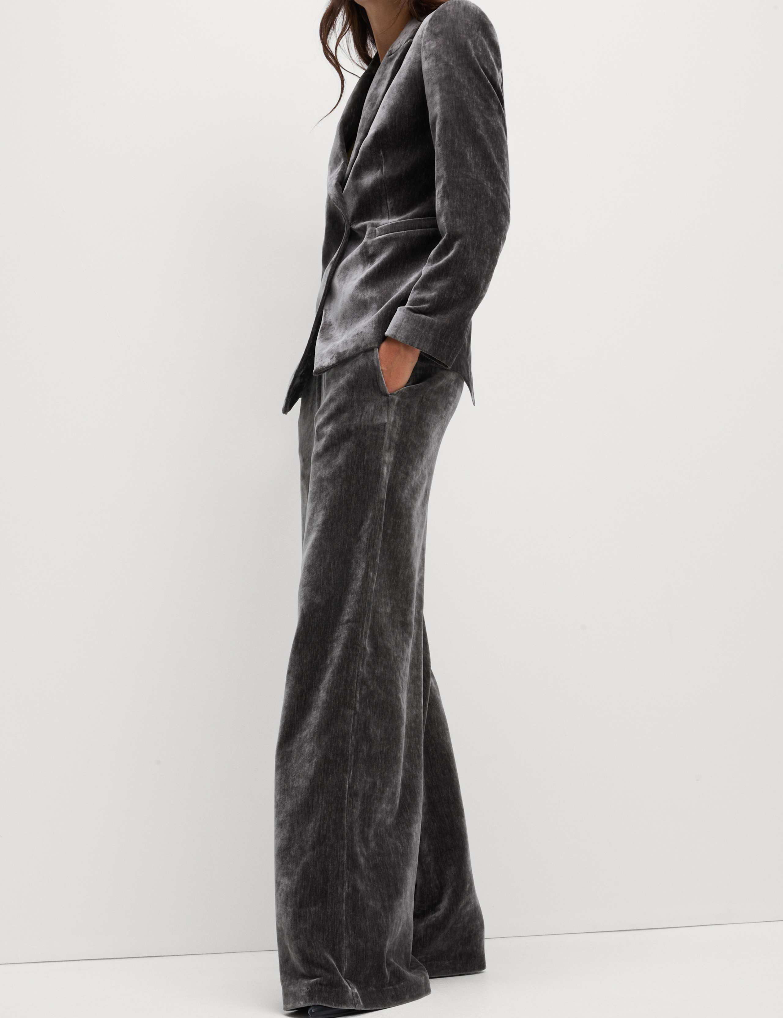 Mottled Velvet Straight Leg Trousers 3 of 6