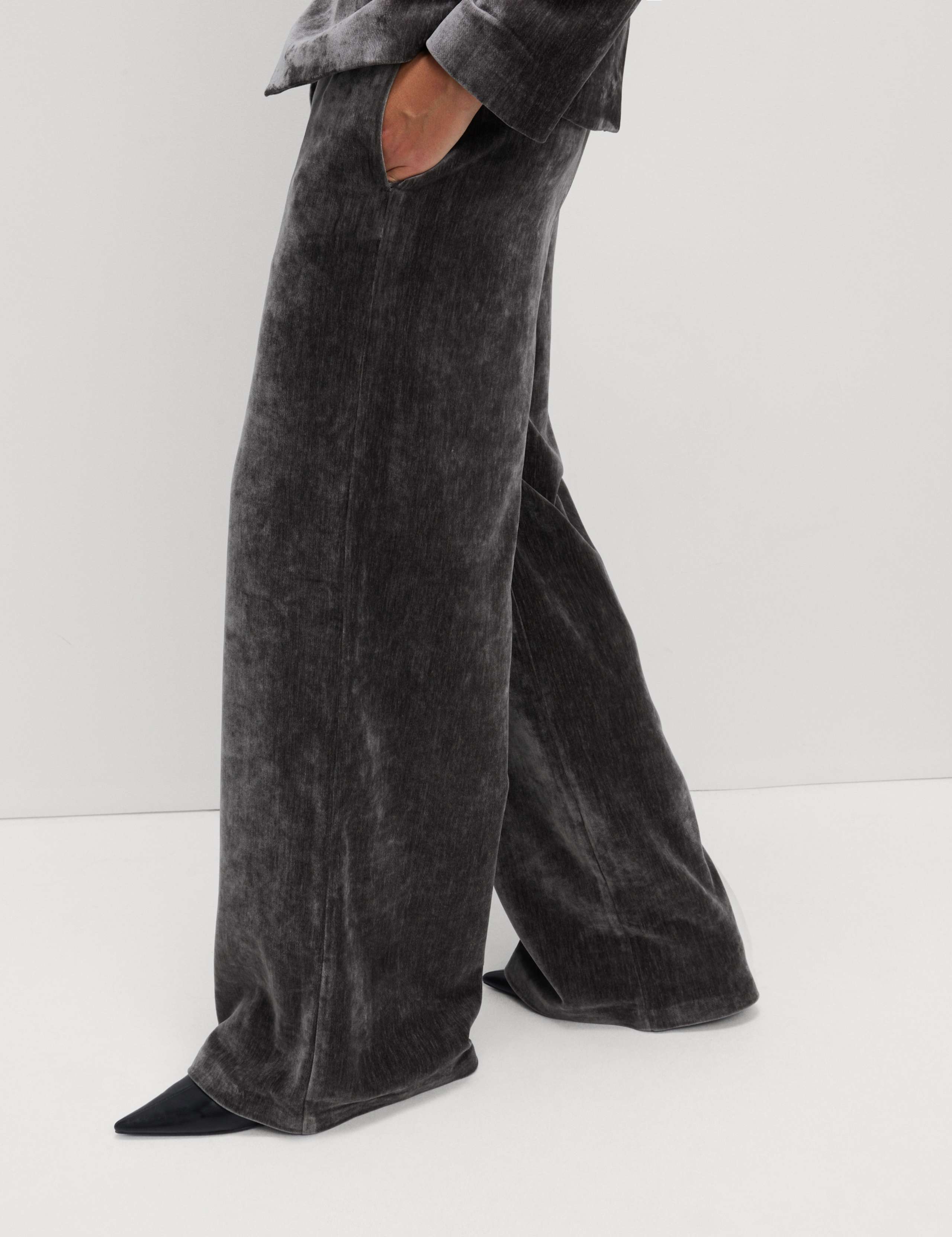 Mottled Velvet Straight Leg Trousers 6 of 6