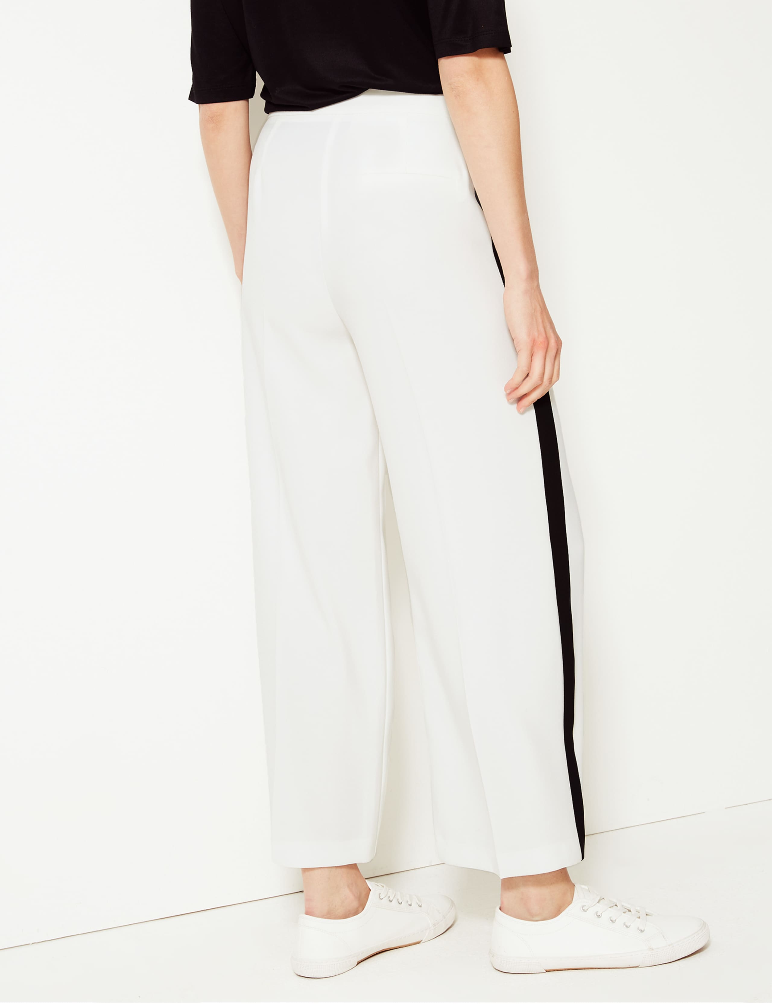 Crepe Side Stripe Wide Leg Trousers 3 of 3