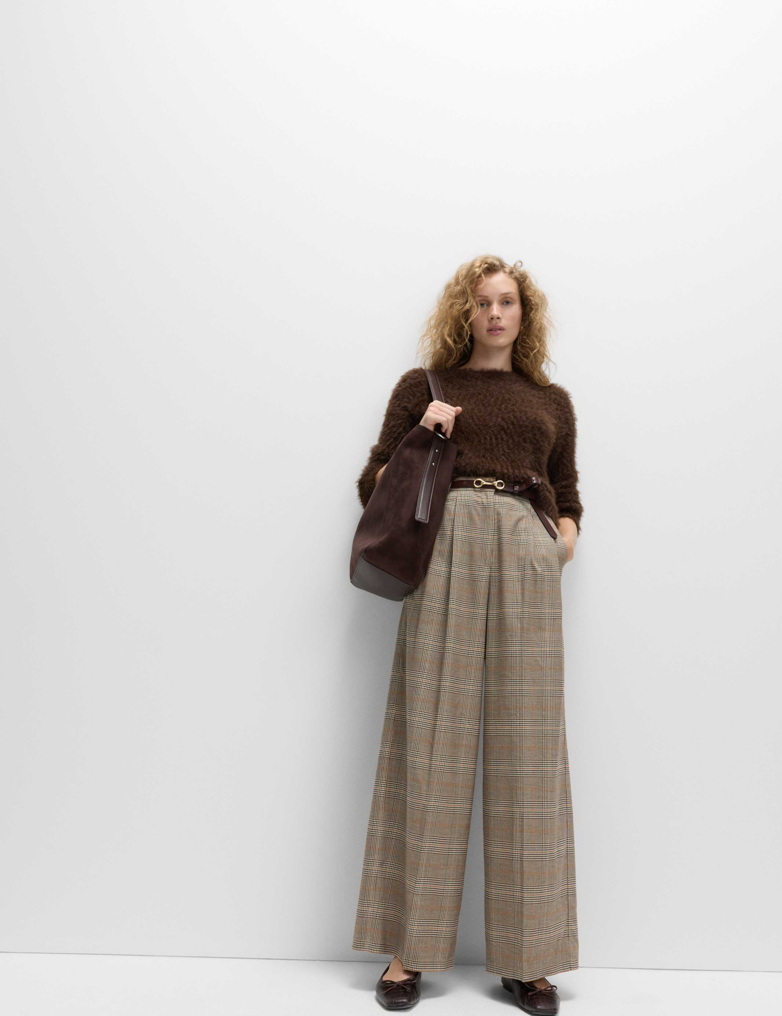 Checked Side Tab Back Pleated Trousers 7 of 7