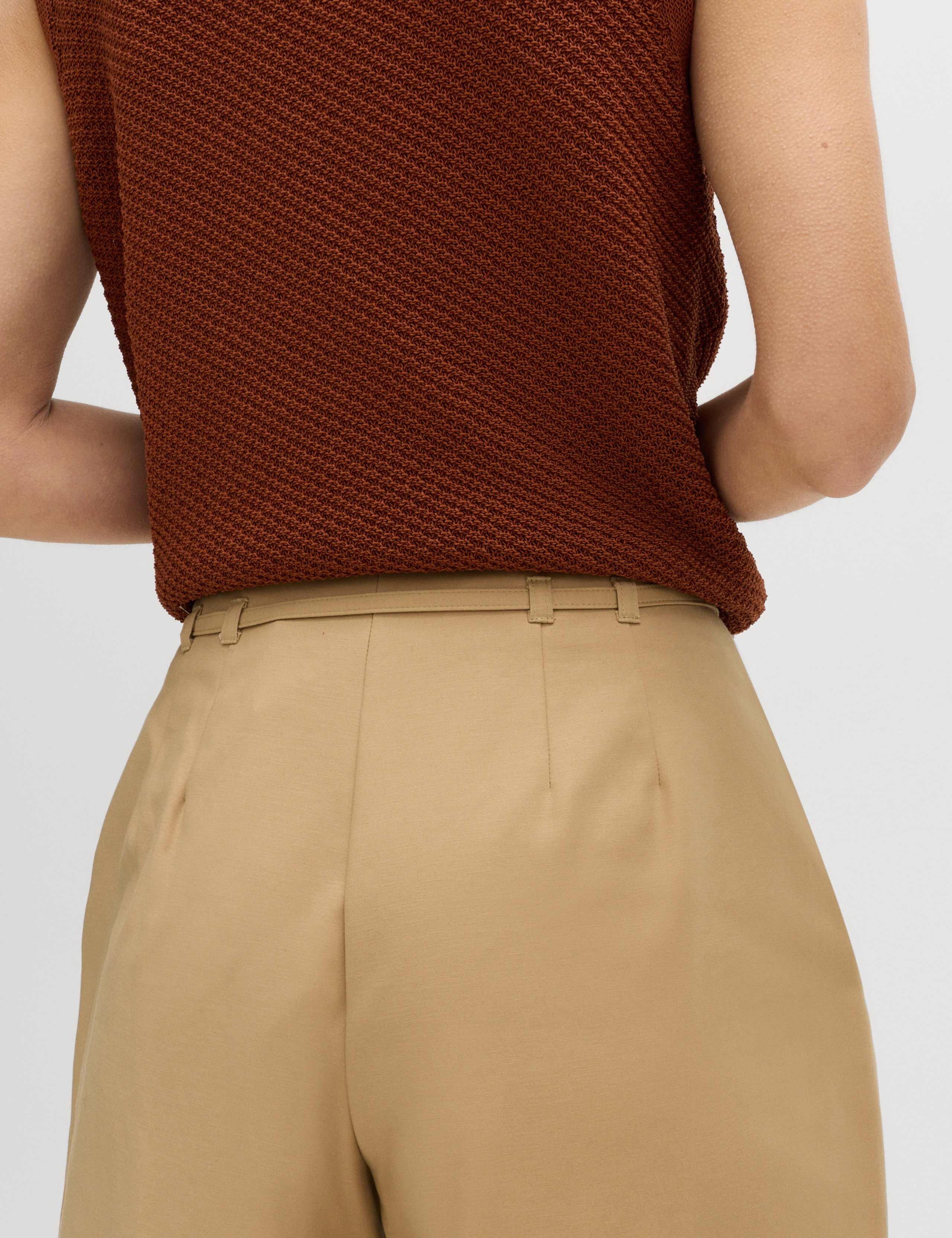 Cotton Rich Belted Barrel Leg Trousers 5 of 6