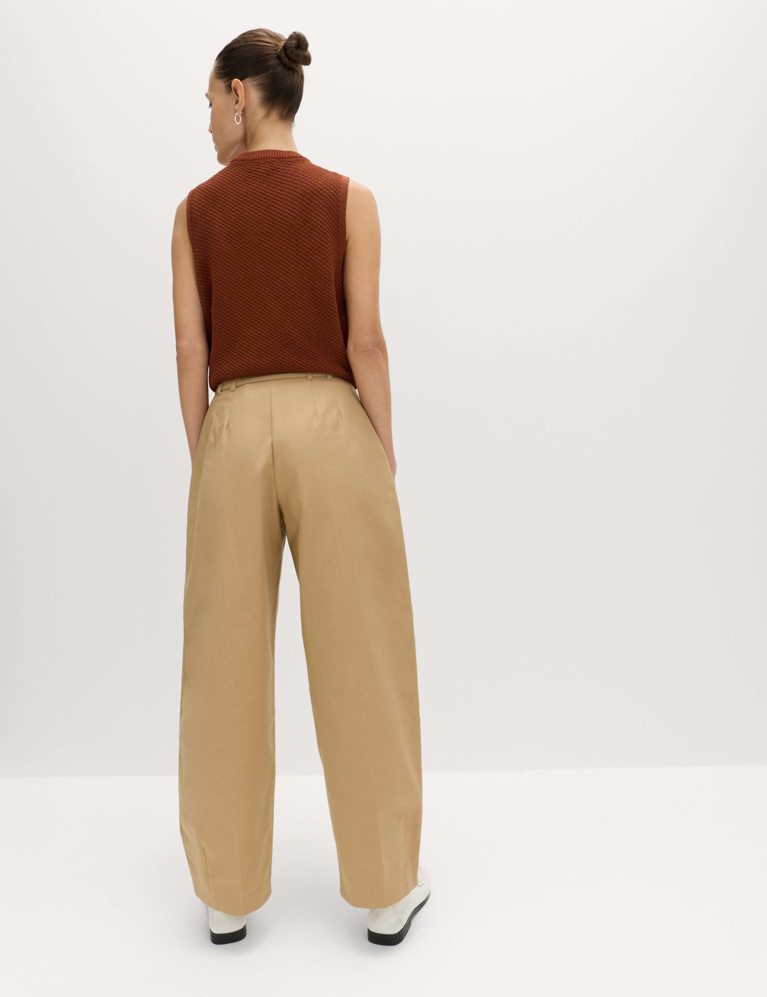 Cotton Rich Belted Barrel Leg Trousers 6 of 6