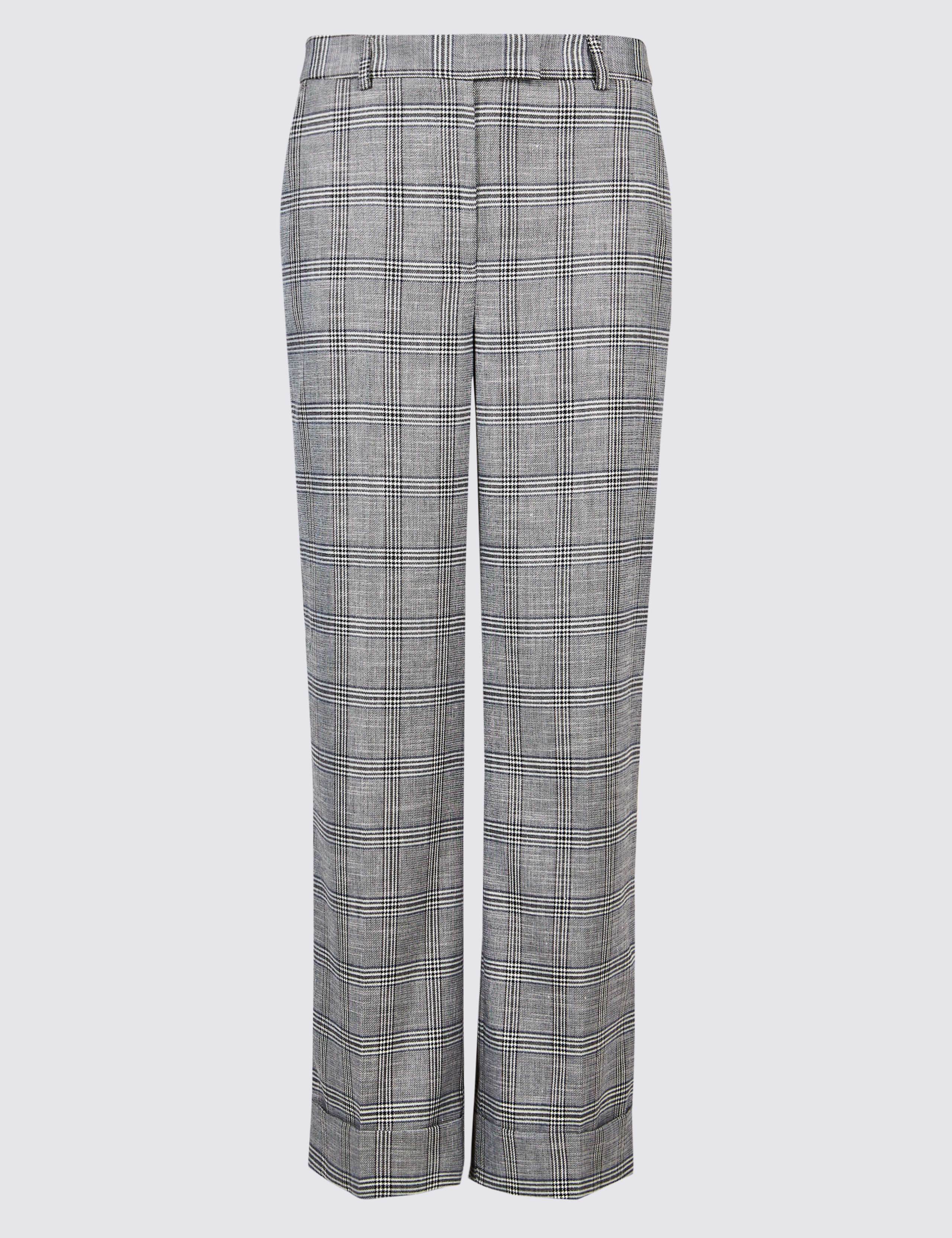 Checked Turn-up Wide Leg Trousers 2 of 6