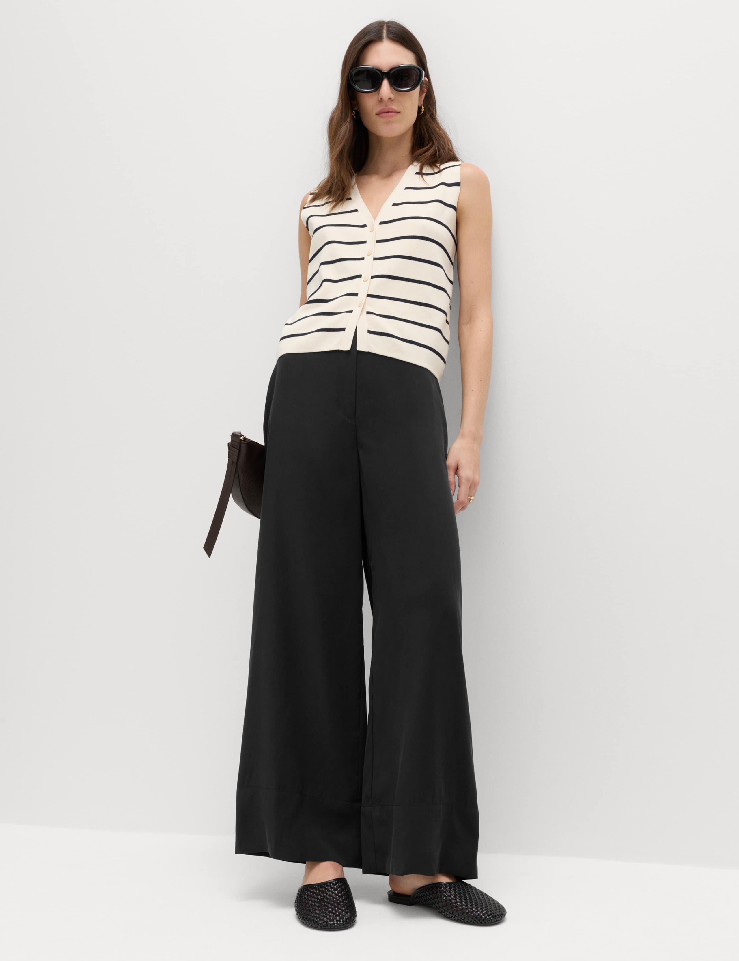 Modal Rich Wide Leg Trousers 1 of 7