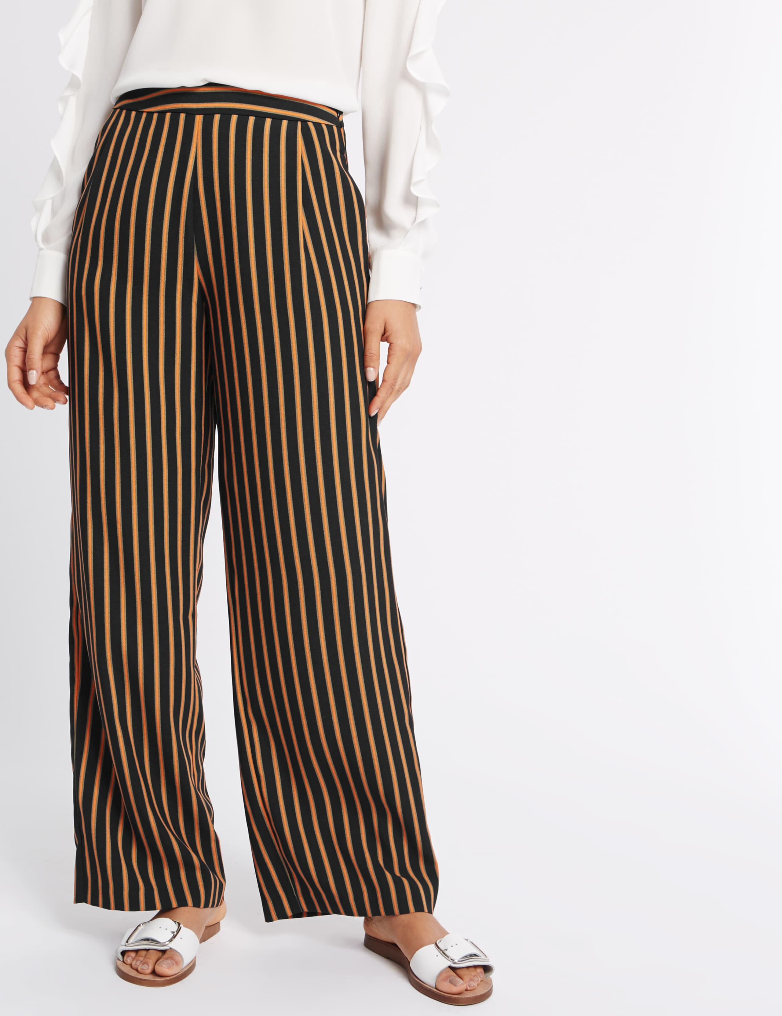 High Waist Striped Wide Leg Trousers 3 of 6