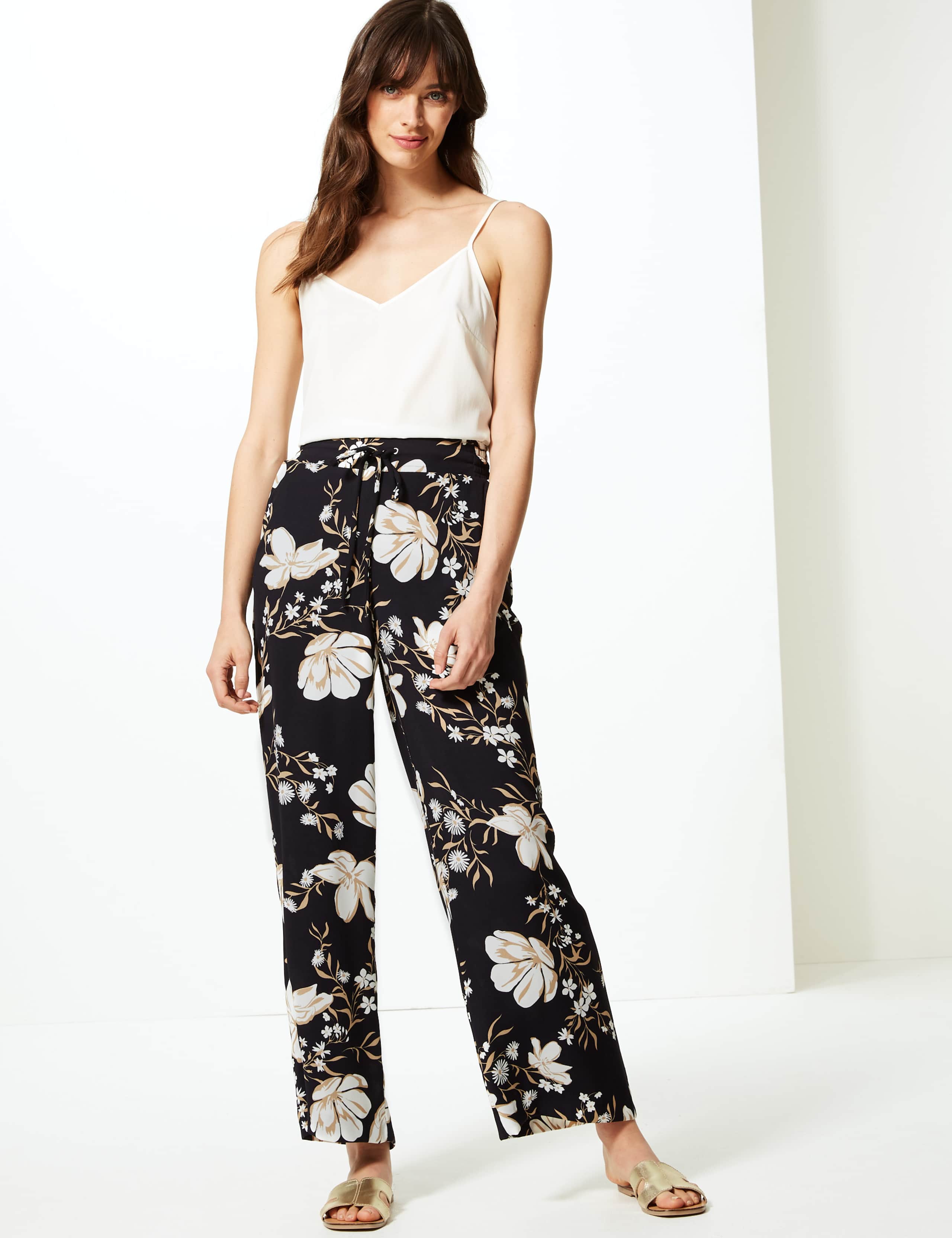 Floral Print Wide Leg Trousers 1 of 5