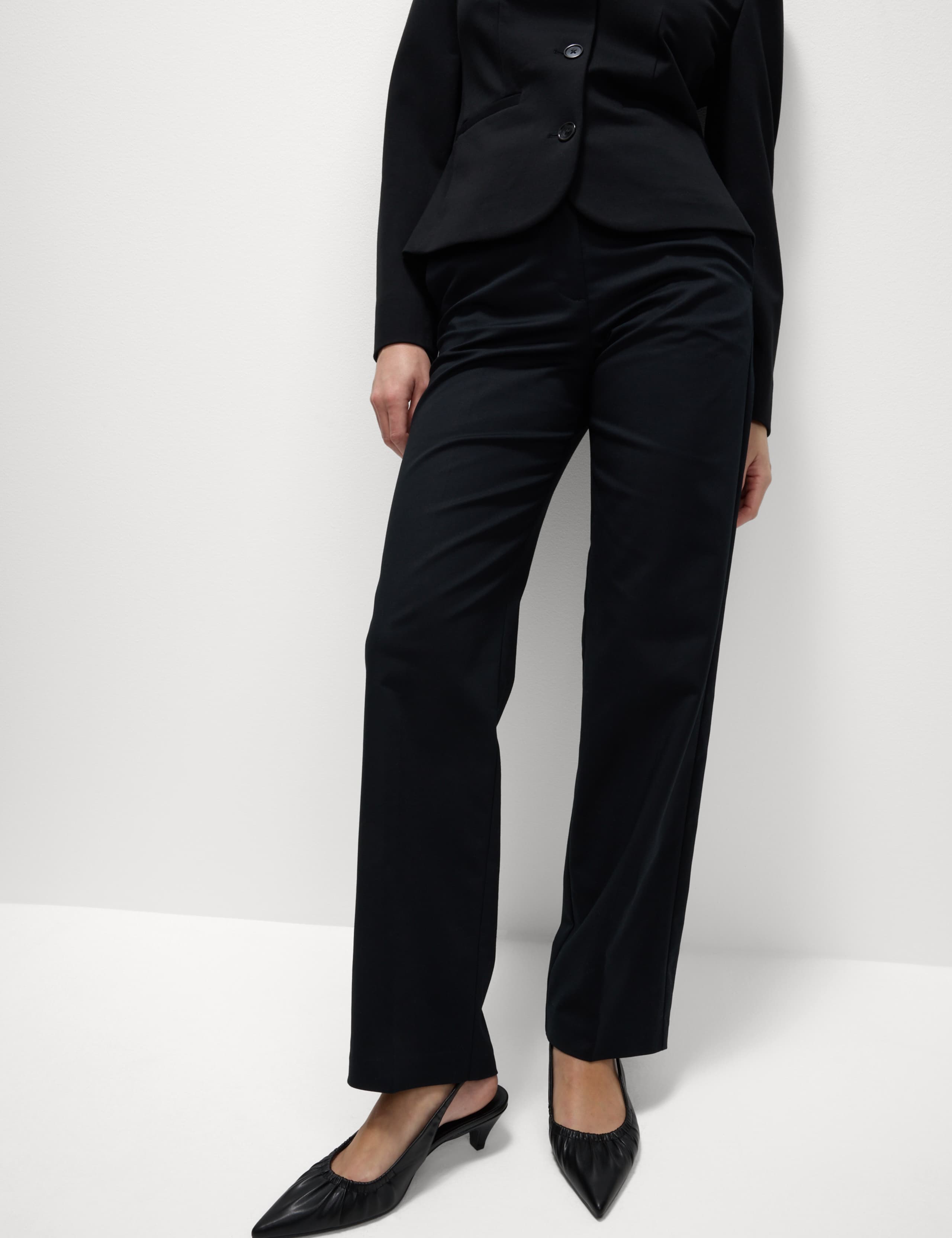 Cotton Rich Straight Leg Trousers 4 of 6