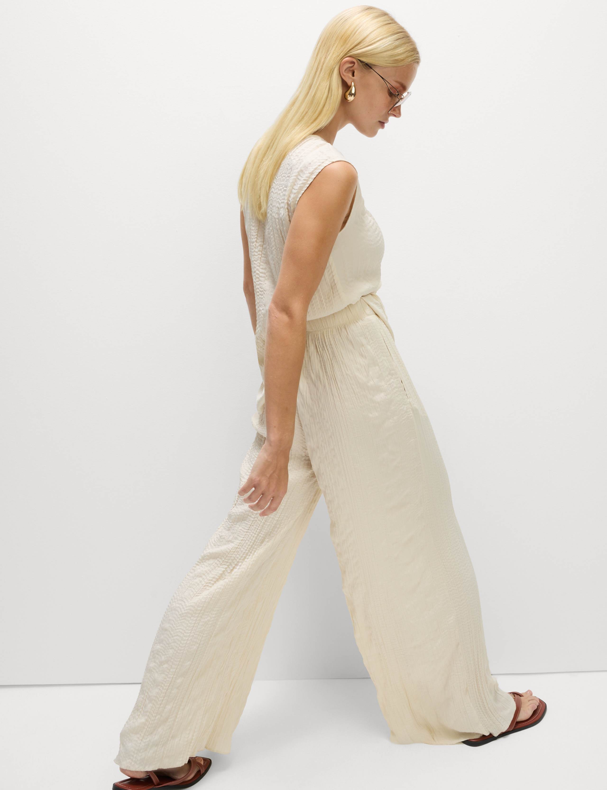 Plisse Wide Leg Trousers 1 of 5