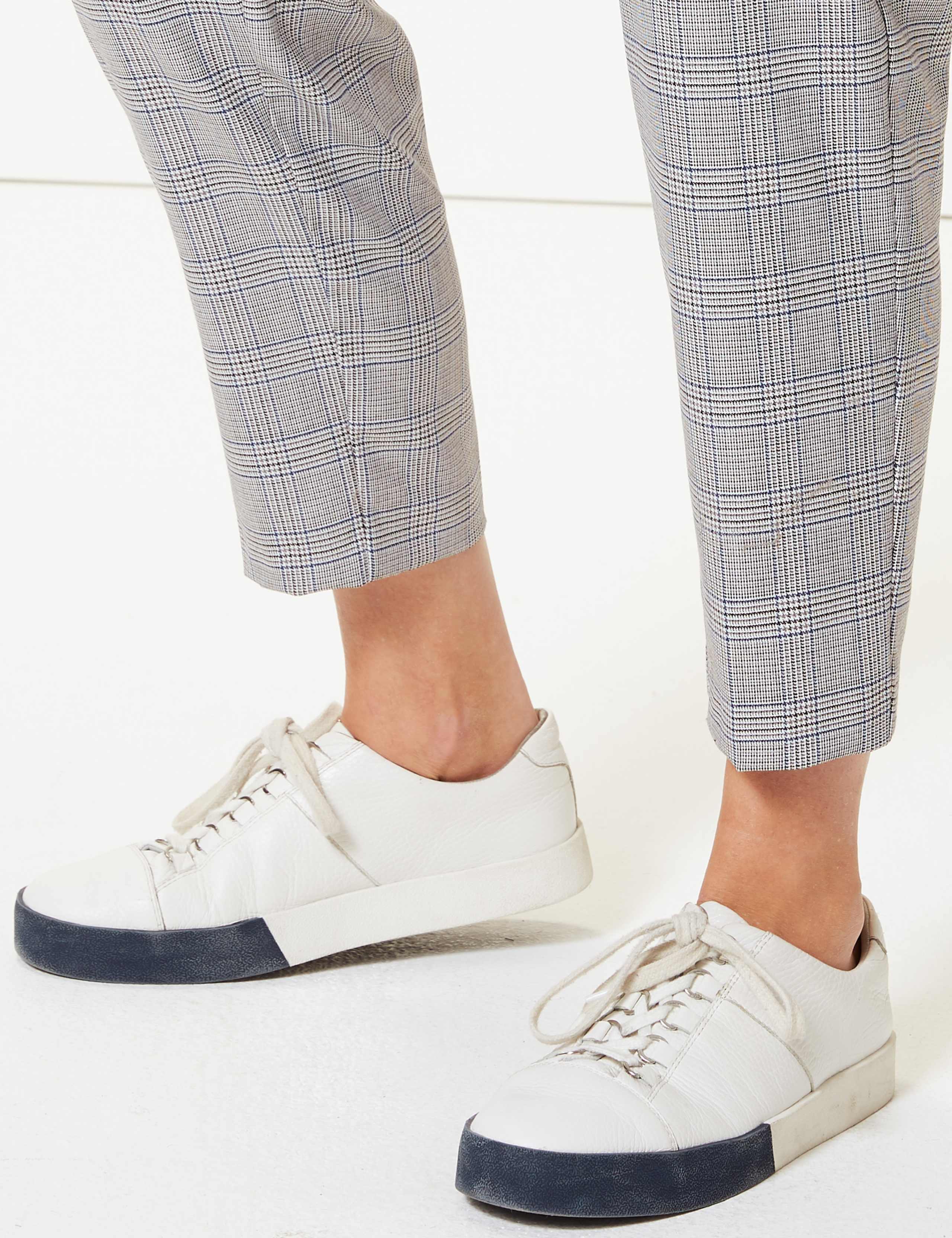 Checked Tapered Leg Peg Trousers 4 of 4