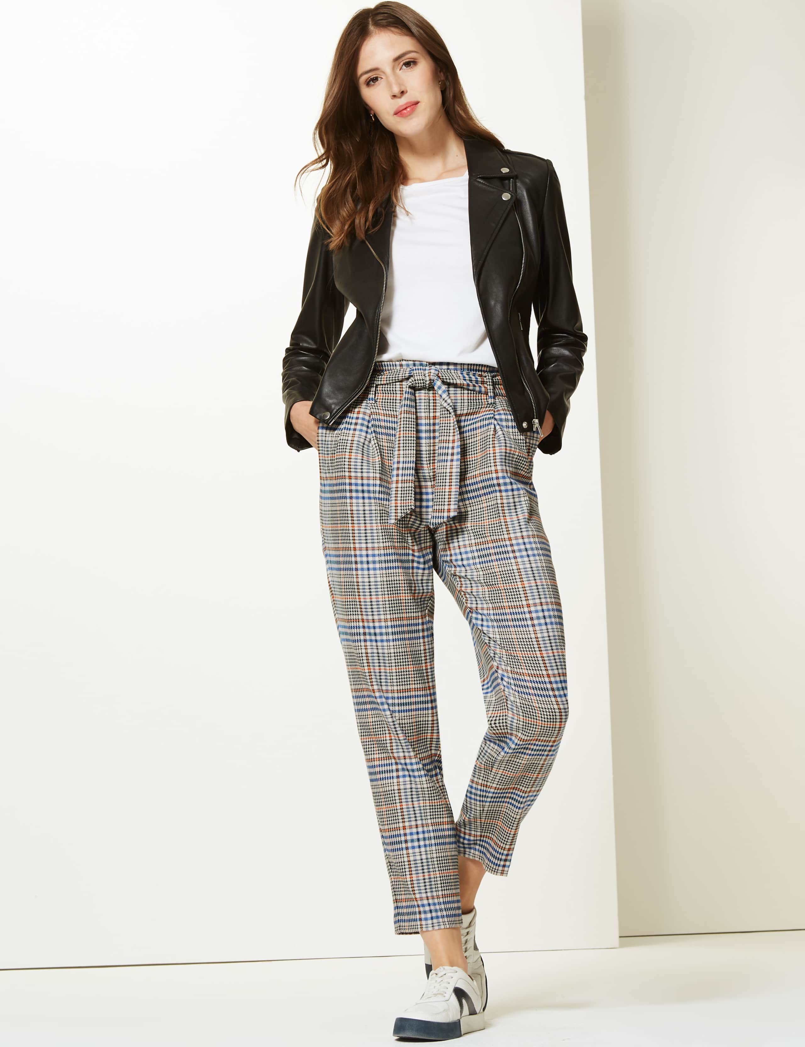 Checked Tapered Leg Trousers 1 of 6