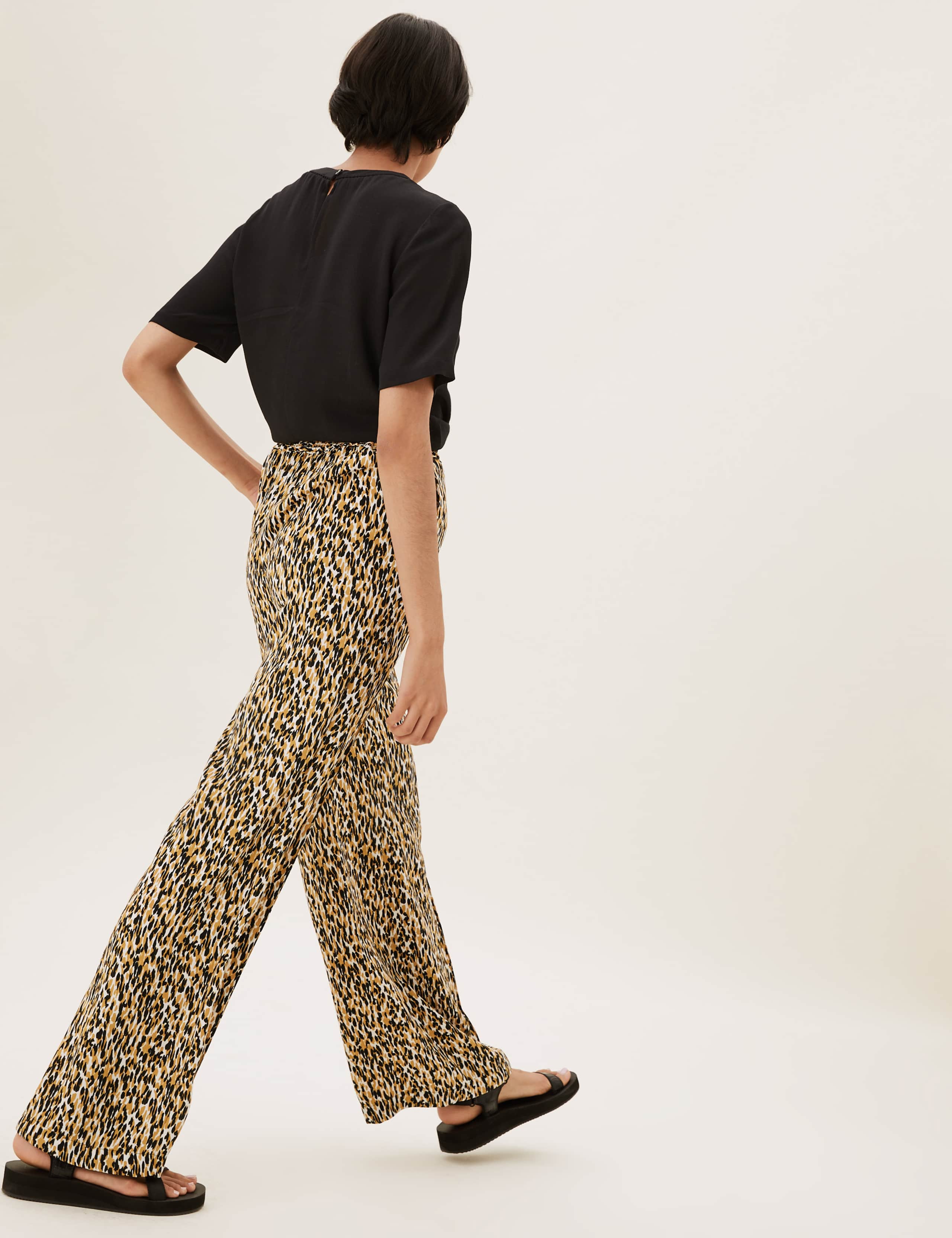 Animal Print Drawstring Wide Leg Trousers 6 of 6