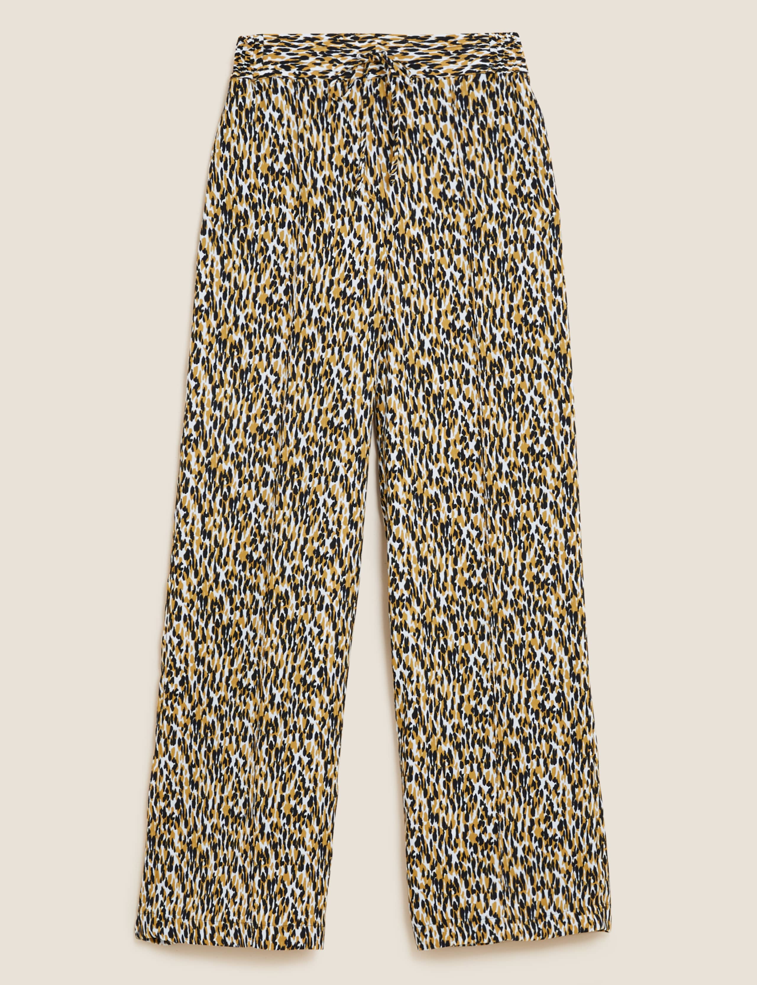 Animal Print Drawstring Wide Leg Trousers 2 of 6