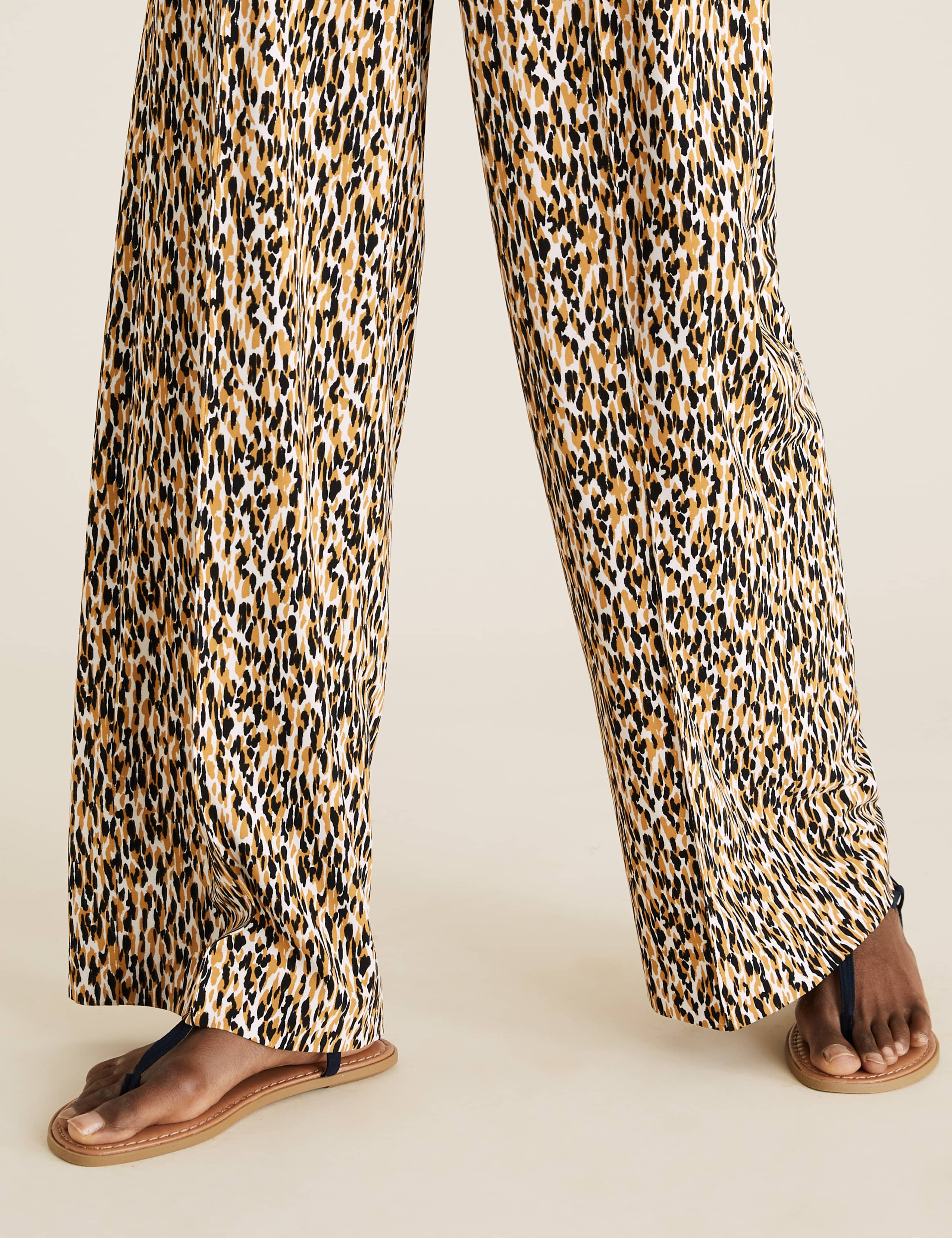Animal Print Drawstring Wide Leg Trousers 6 of 6