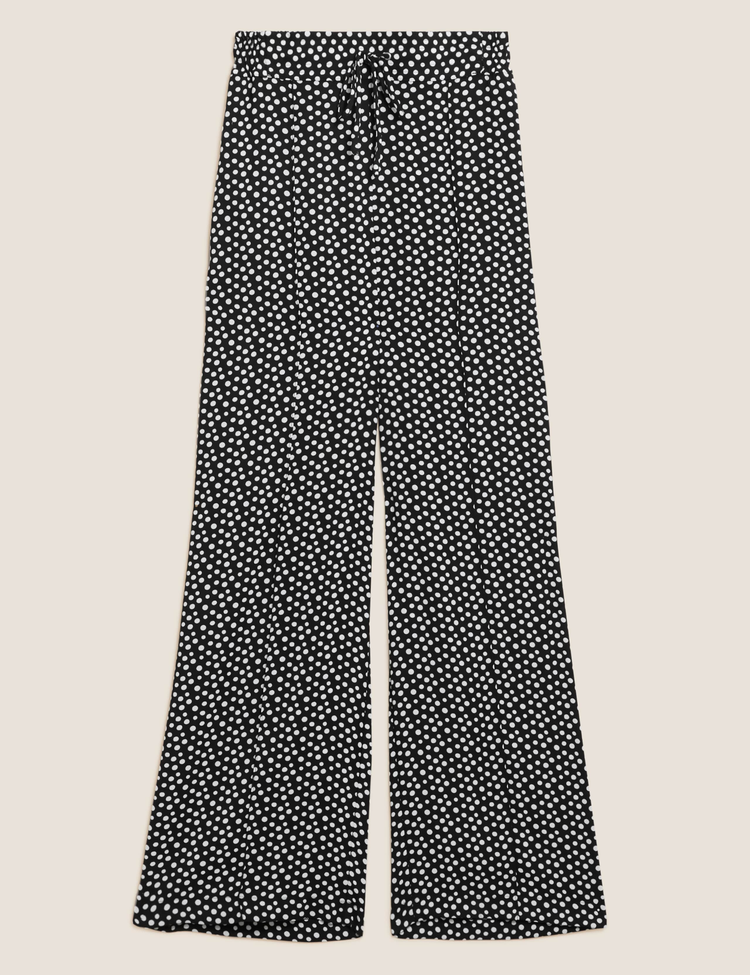 Polka Dot Drawstring Wide Leg Trousers 2 of 5