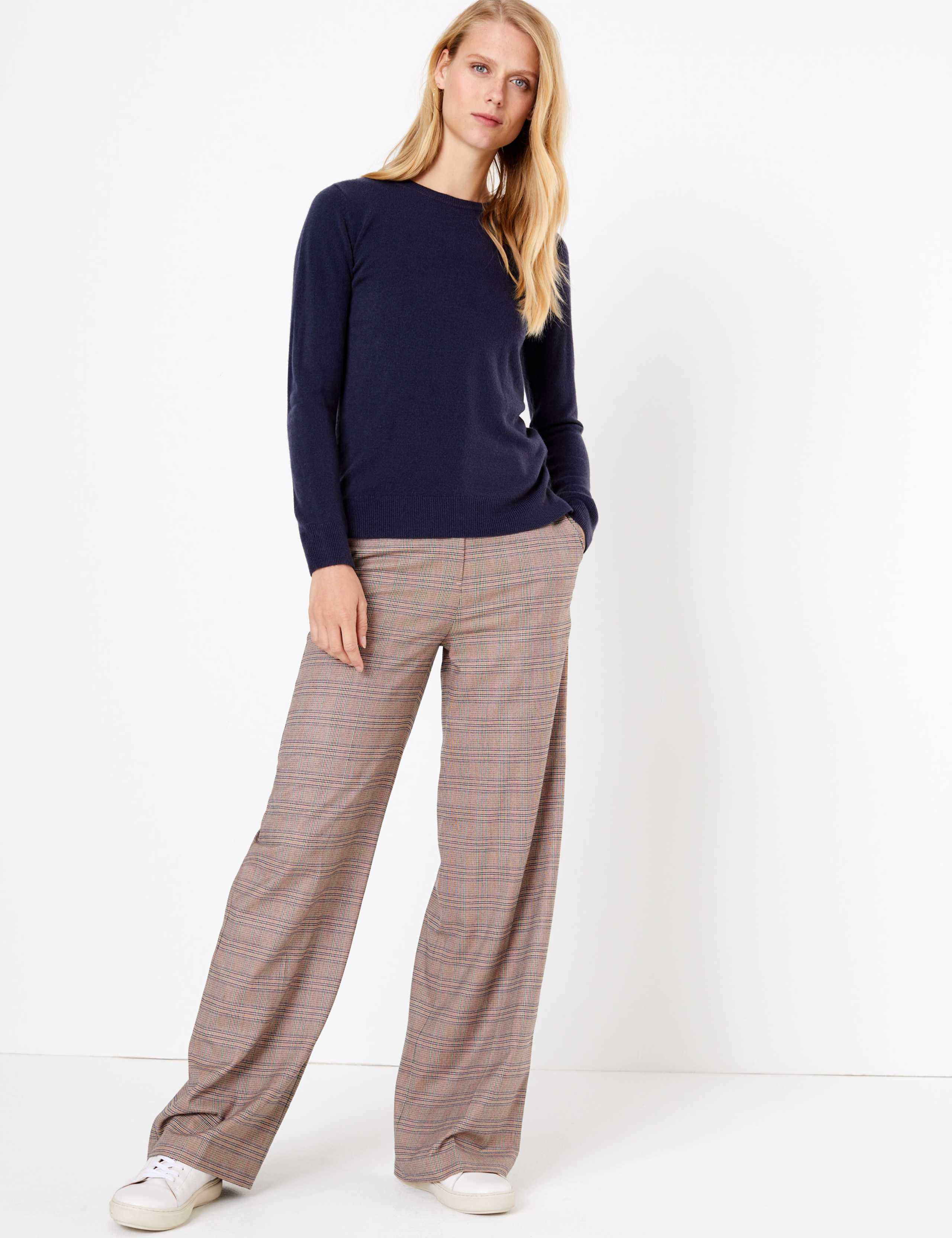 Checked Wide Leg Trousers 1 of 4