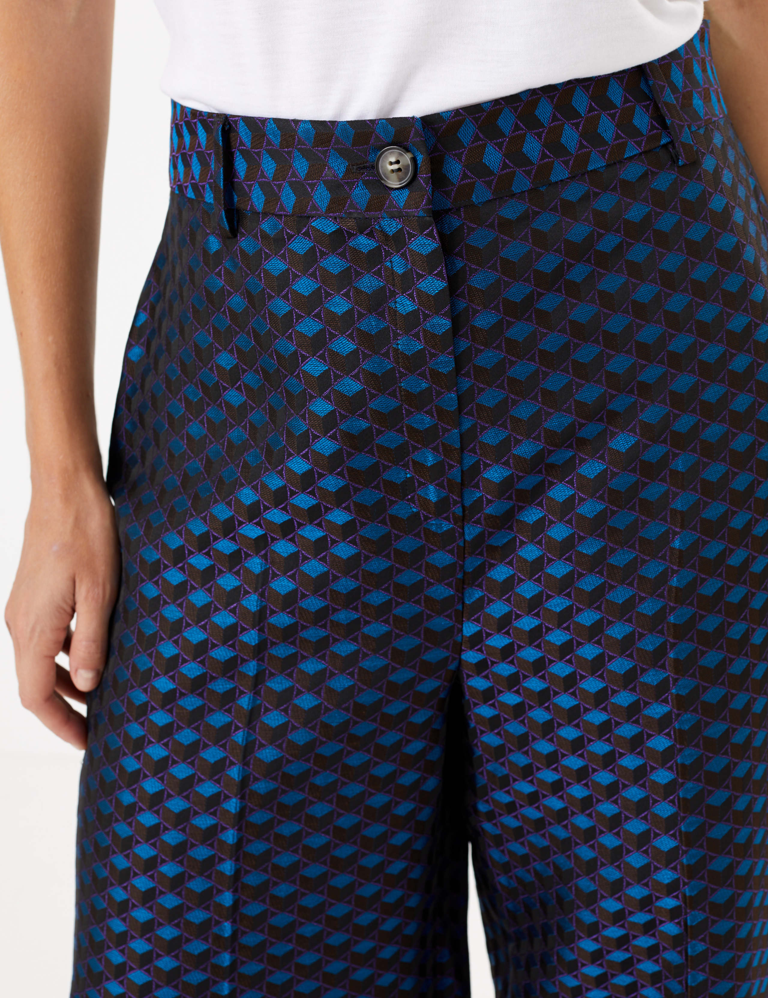 Jacquard Wide Leg Trousers 4 of 5