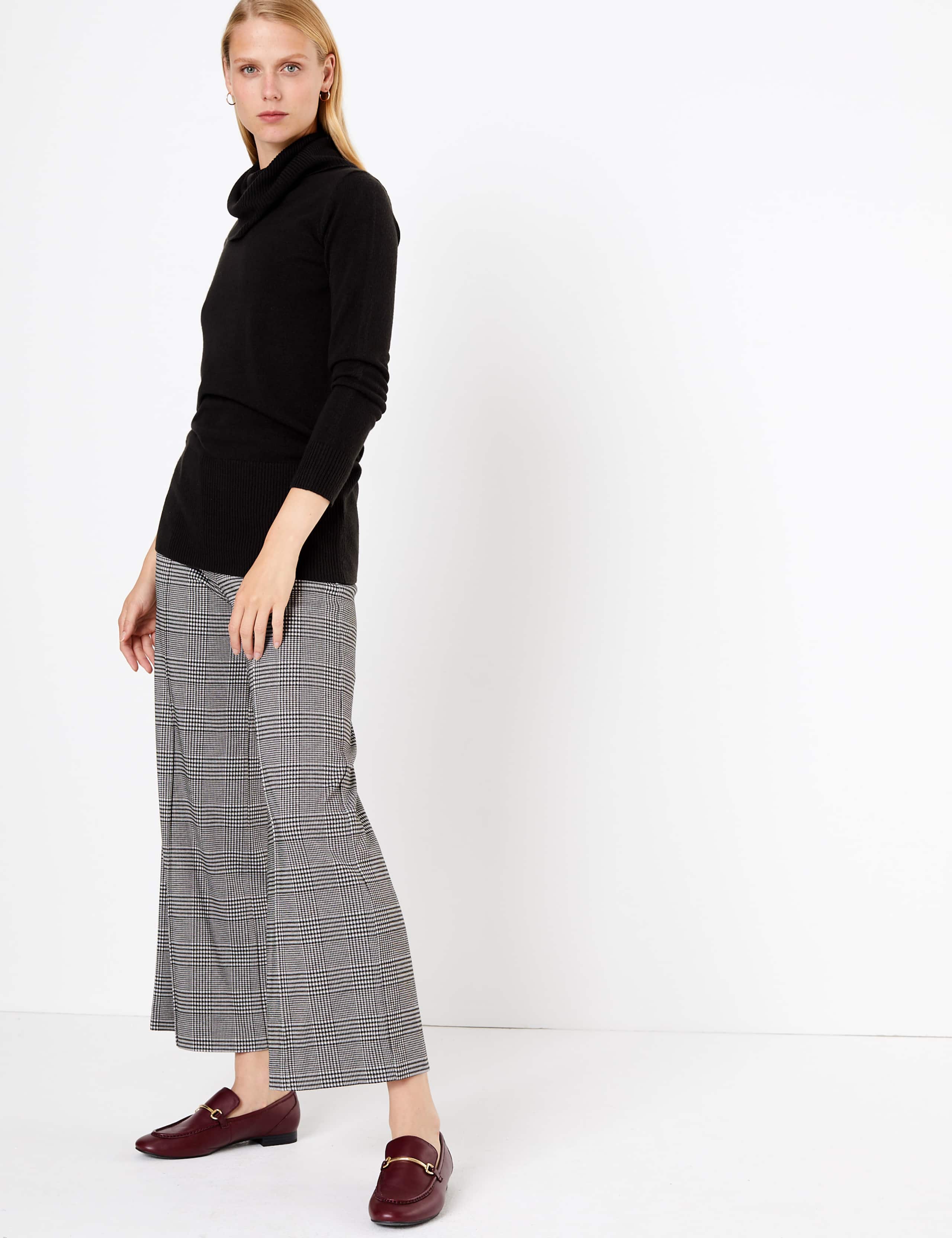 Checked Wide Leg Trousers 1 of 4