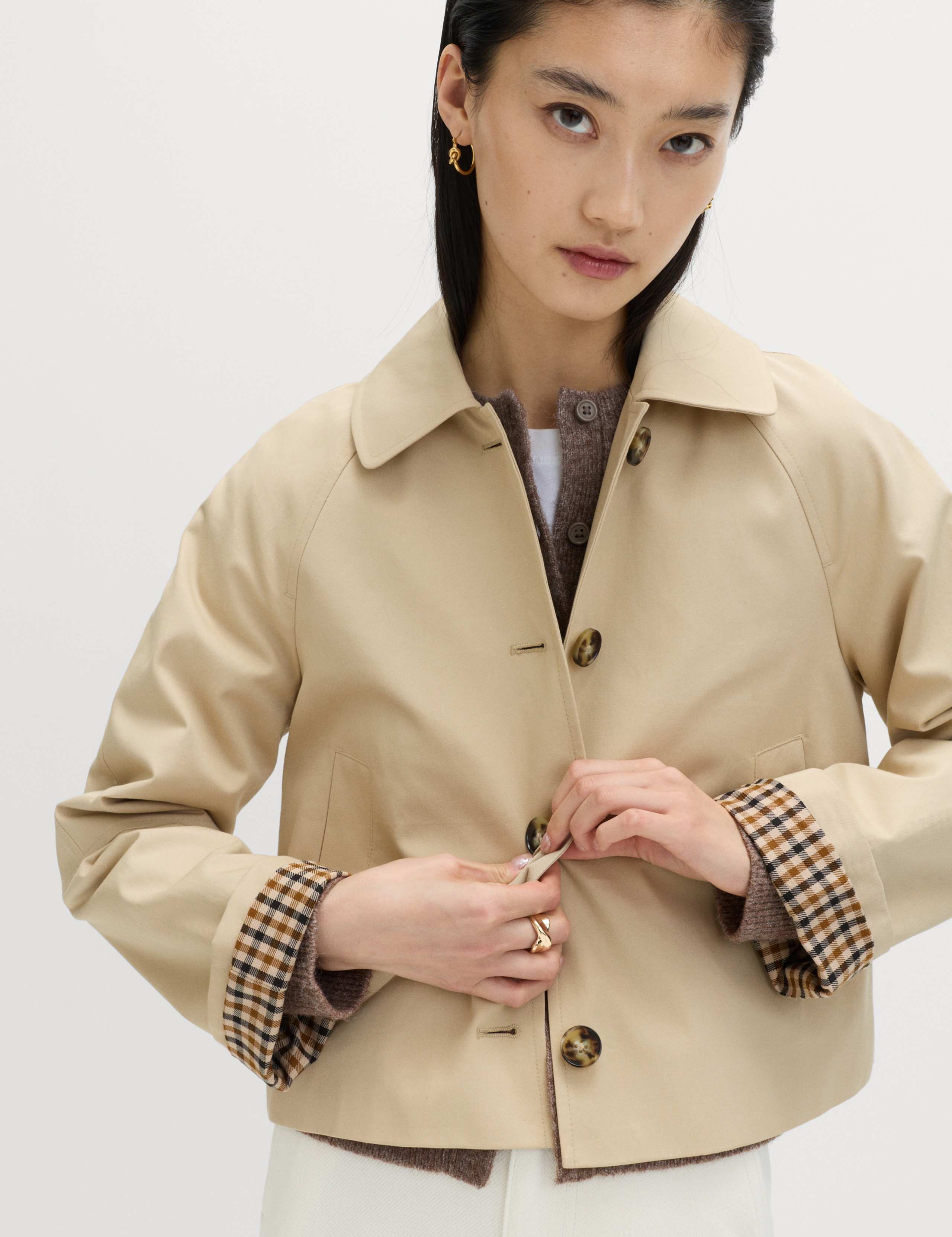 Pure Cotton Short Car Coat 1 of 7