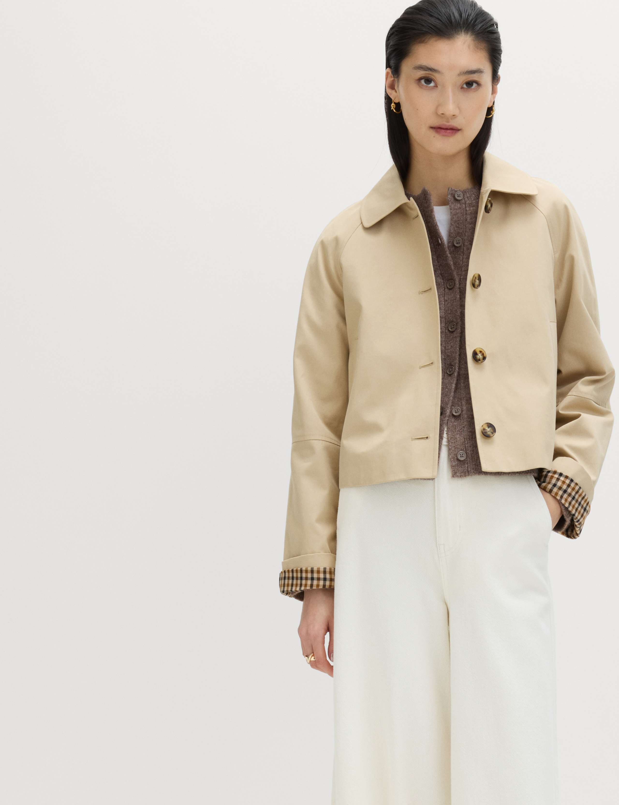 Pure Cotton Short Car Coat 6 of 7