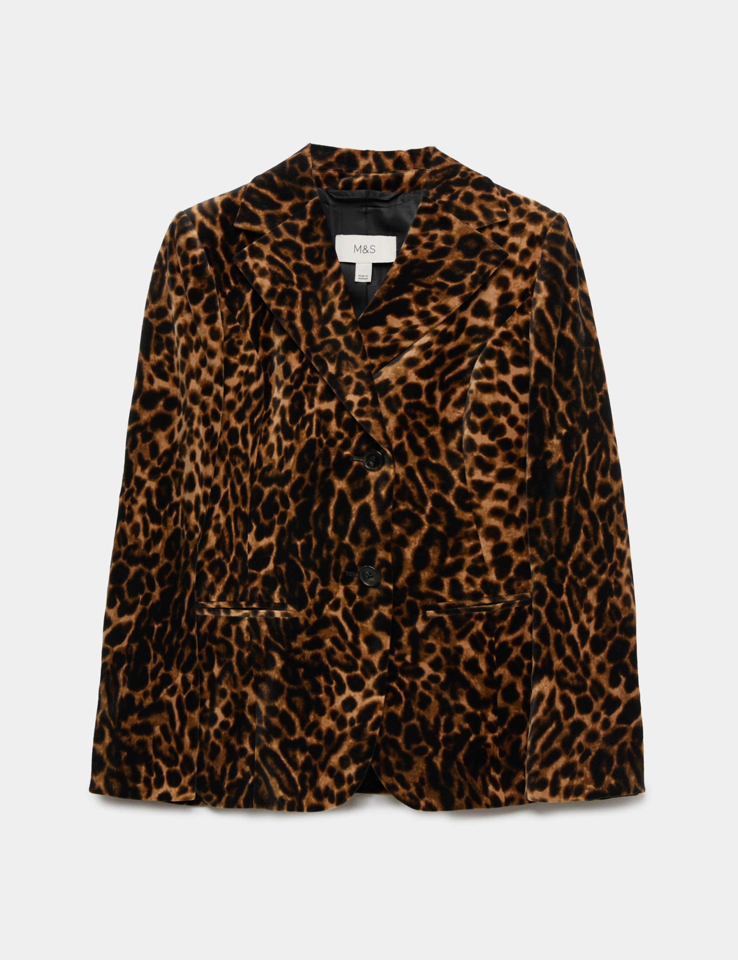 Velvet Leopard Print Cinched Waist Blazer 2 of 7