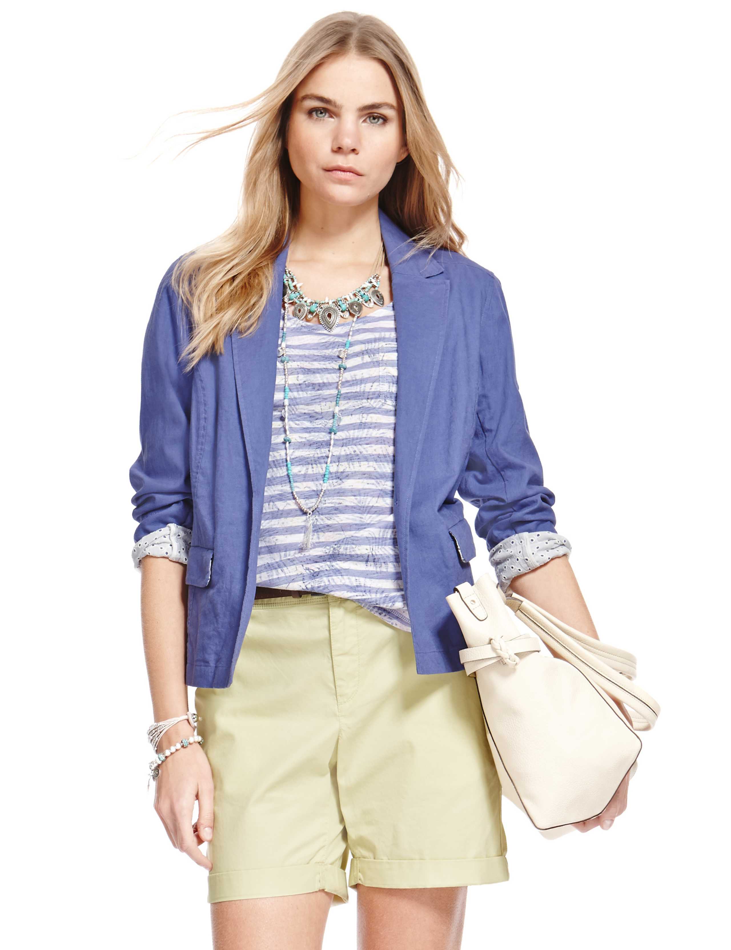 Linen Blend 1 Button Blazer 1 of 3