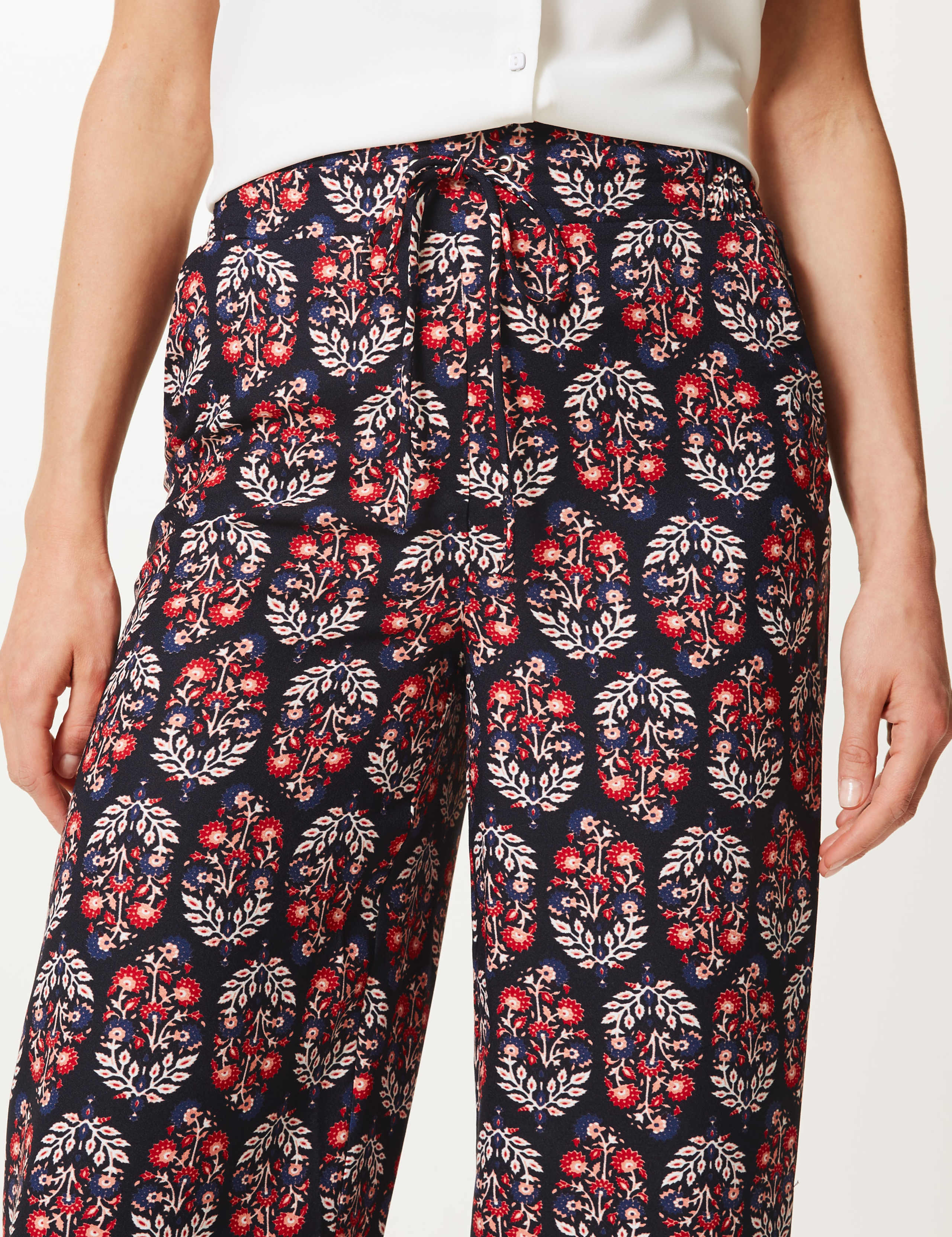 Floral Print Wide Leg High Waist Trousers 3 of 4